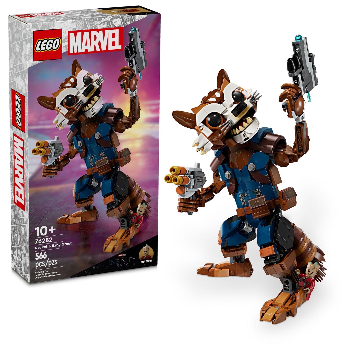 LEGO Marvel Rocket & Baby Groot Minifigures 76282 – Buildable Guardians of The Galaxy Toy for Kids 10+, Action Figure Gift for Boys & Girls