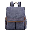 TSD Brand Canvas Backpack Lightweight Travel Daypack Carry On Laptop Backpack Lightweight Hiking Backpack (Navy)