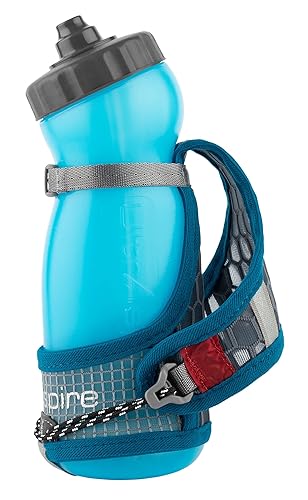 Ultraspire Iso Versa 2.0 Blue Grey Runners Water Bottle Handheld with Hand-strap