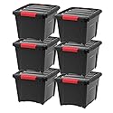 IRIS USA 19 QT Plastic Storage Box with Lid and Latches - 6 Pack - BPA-Free, Garage Organizing Solution, Durable Nestable Stackable Containers…