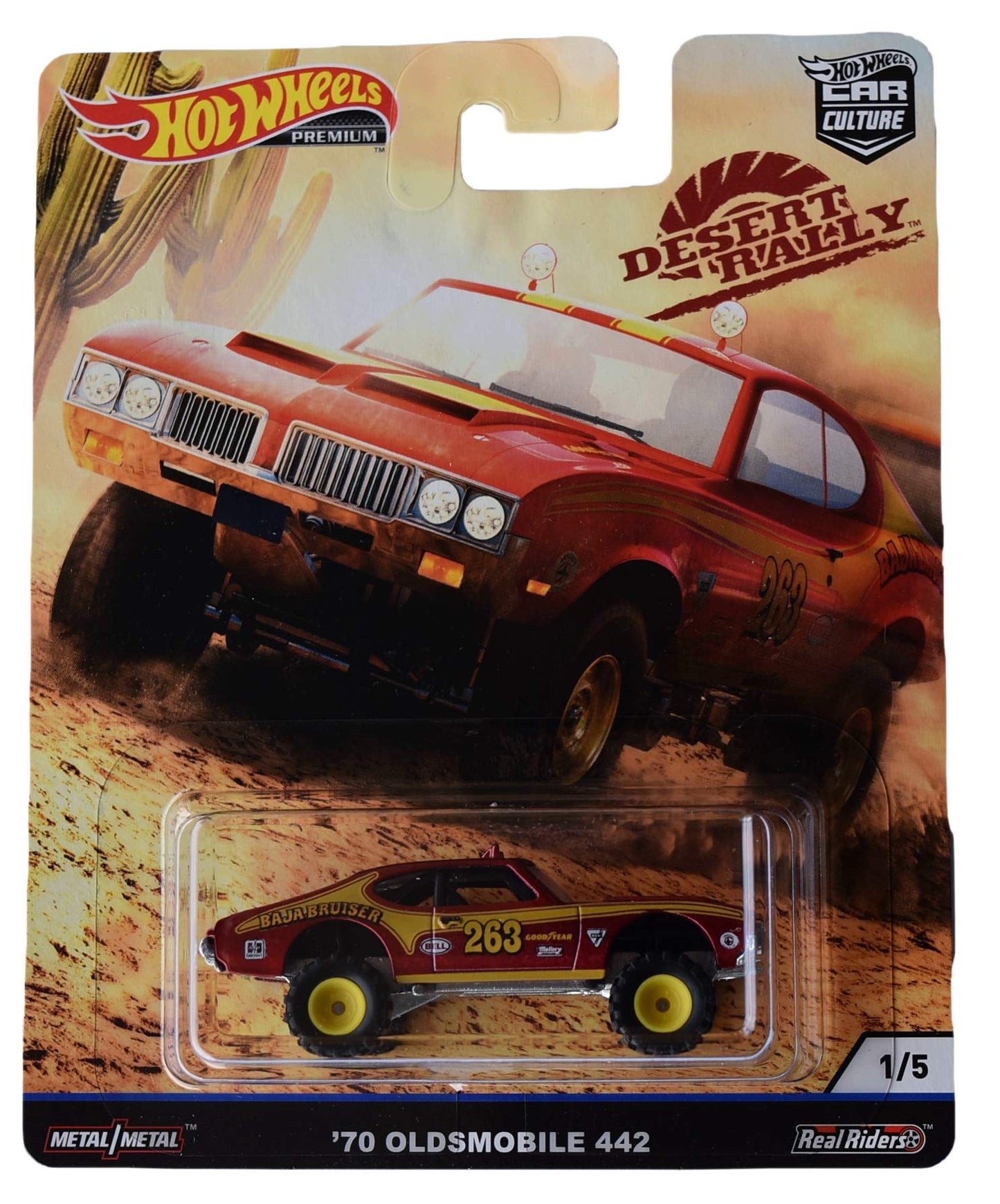 Hot Wheels Car Culture Desert Rally '70 Oldsmobile 442 1/5, red/Gold