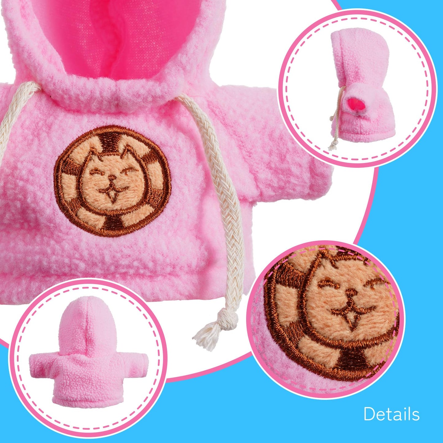 Cape & Hoodie Outfit Set for Eilik - 4 Pcs Furry Hoodie in Four Colors & 4 Pcs Furry pet Cape in Four Styles. Ideal for Dressing Eilik and Other…