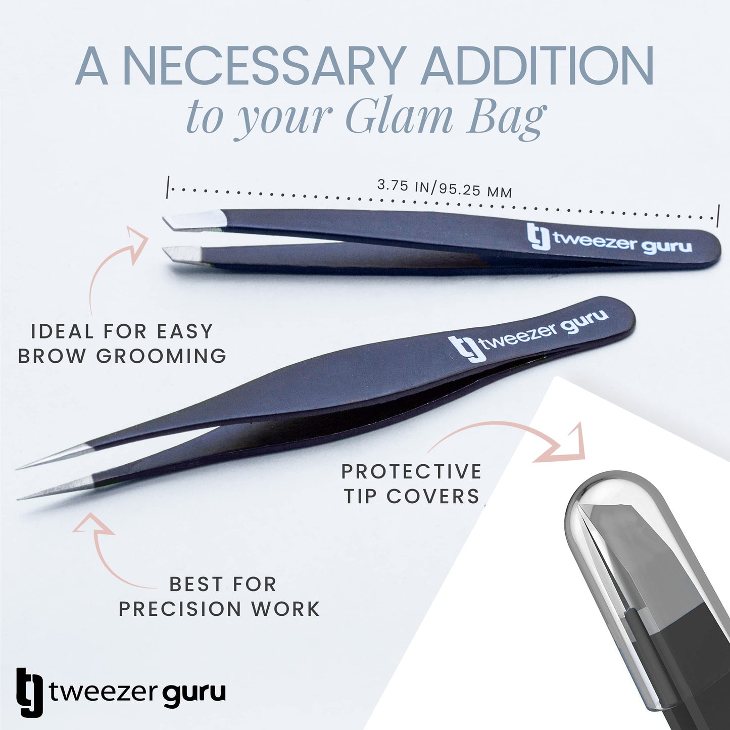 Tweezer Guru Ingrown Hair Tweezers - Pointed Precision Tweezers for Eyebrows & Ingrown Hair Removal - Blackhead and Splinter Tweezer with Sharp Needle