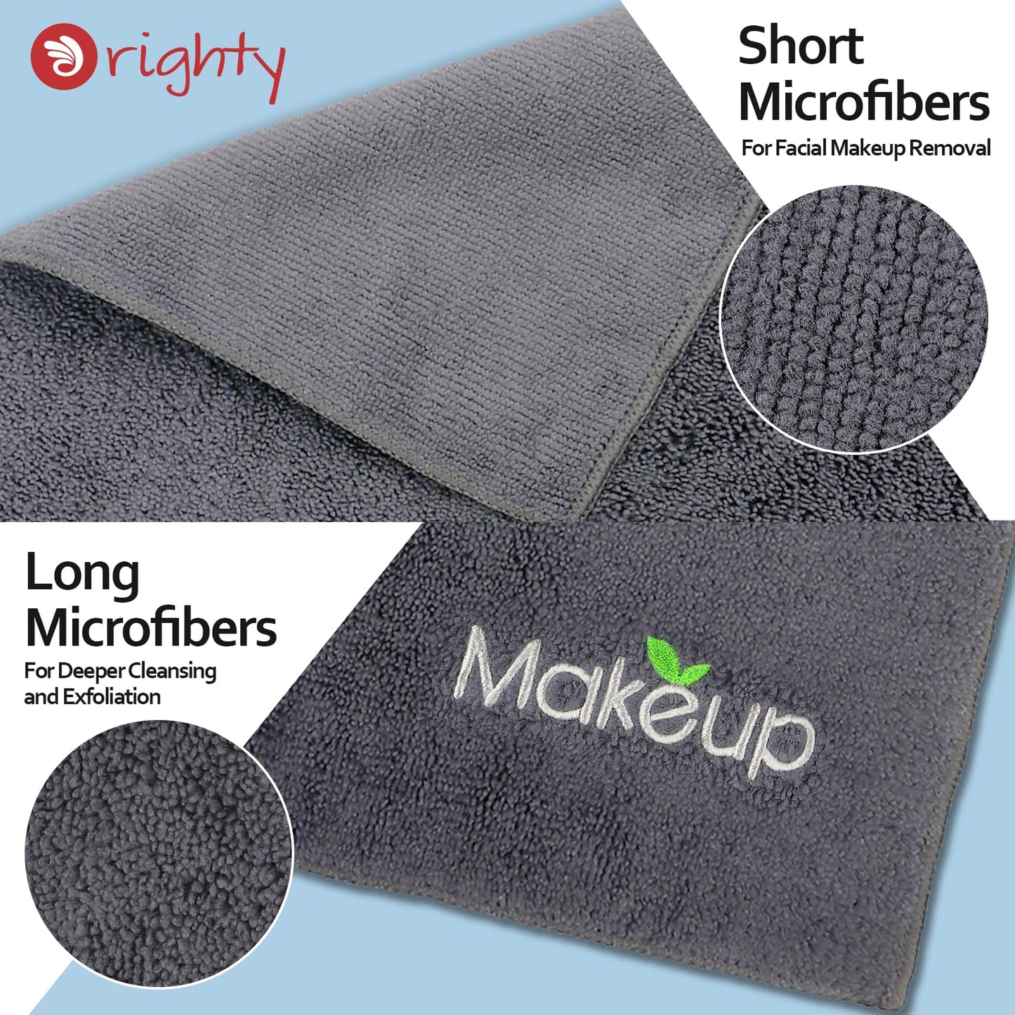 Orighty Makeup Remover Wash Cloths - Super Soft & Quick Dry Microfiber Face Towel, Absorbent Washcloths for Cleansing, Fingertip Face Towels Beauty and Personal Care Orighty