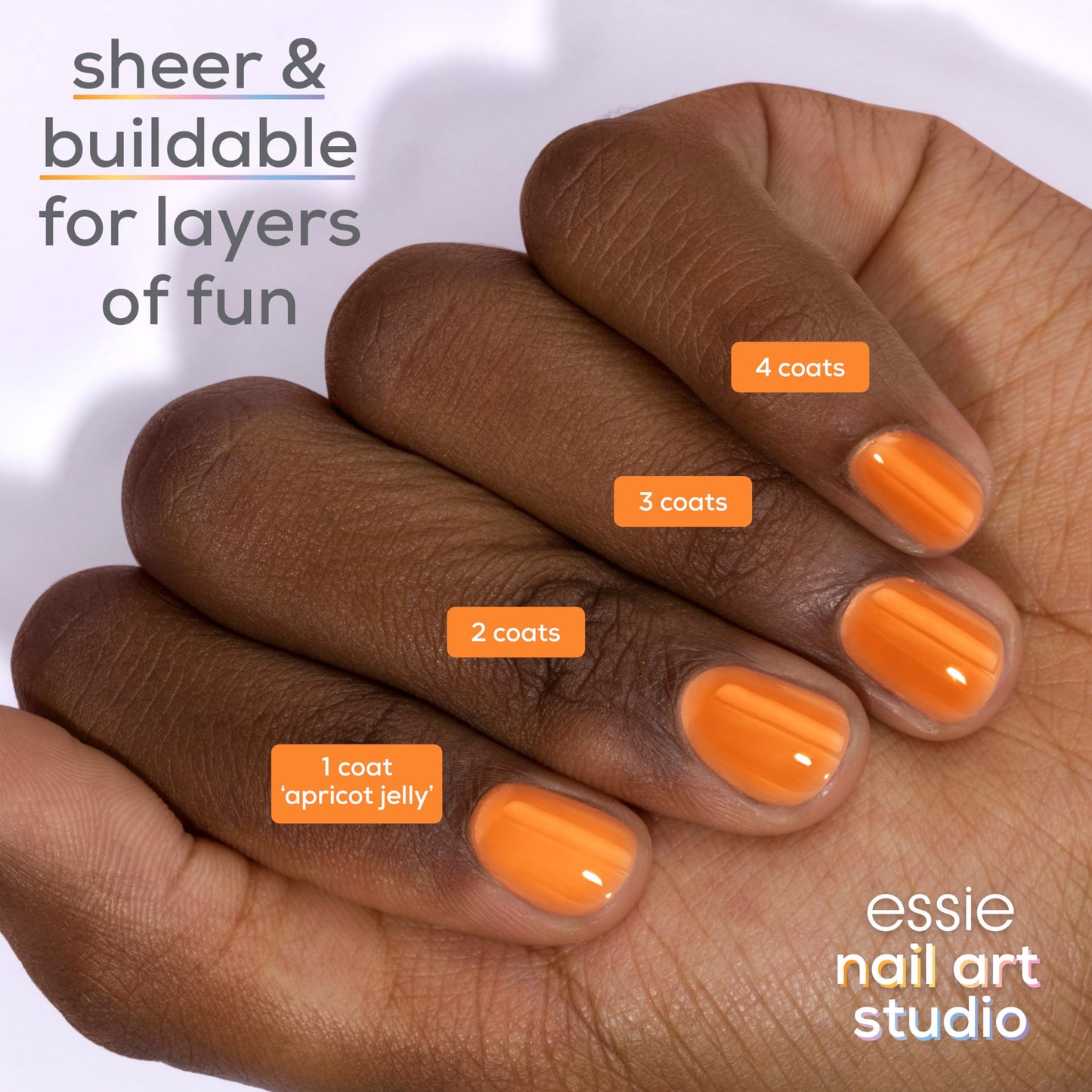 essie Nail Art Studio Jelly Gloss Polish, Vegan, Sheer Orange Nail Polish, Apricot Jelly, 0.46 Fl Oz Beauty & Personal Care essie
