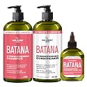 Hair Chemist Batana Strengthening Large Shampoo, Conditioner and Hair Oil Set (3-PC SET) - Batana Shampoo and Conditioner for Hair Growth, Thickening