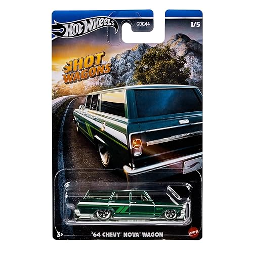 Hot Wheels 1:64 Scale, Die-Cast Toy Wagon, '64 Chevy Nova Wagon