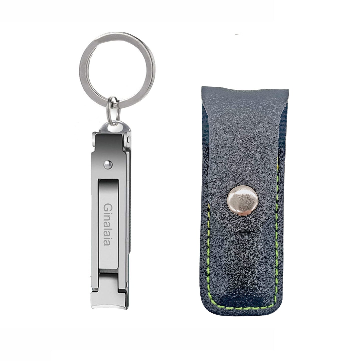Ginalaia Stainless Steel Portable Nail Cutter?German Keychain Nail Clipper with File for Man and Women, Ultra Thin Flat Fingernail Clipper Perfect Use