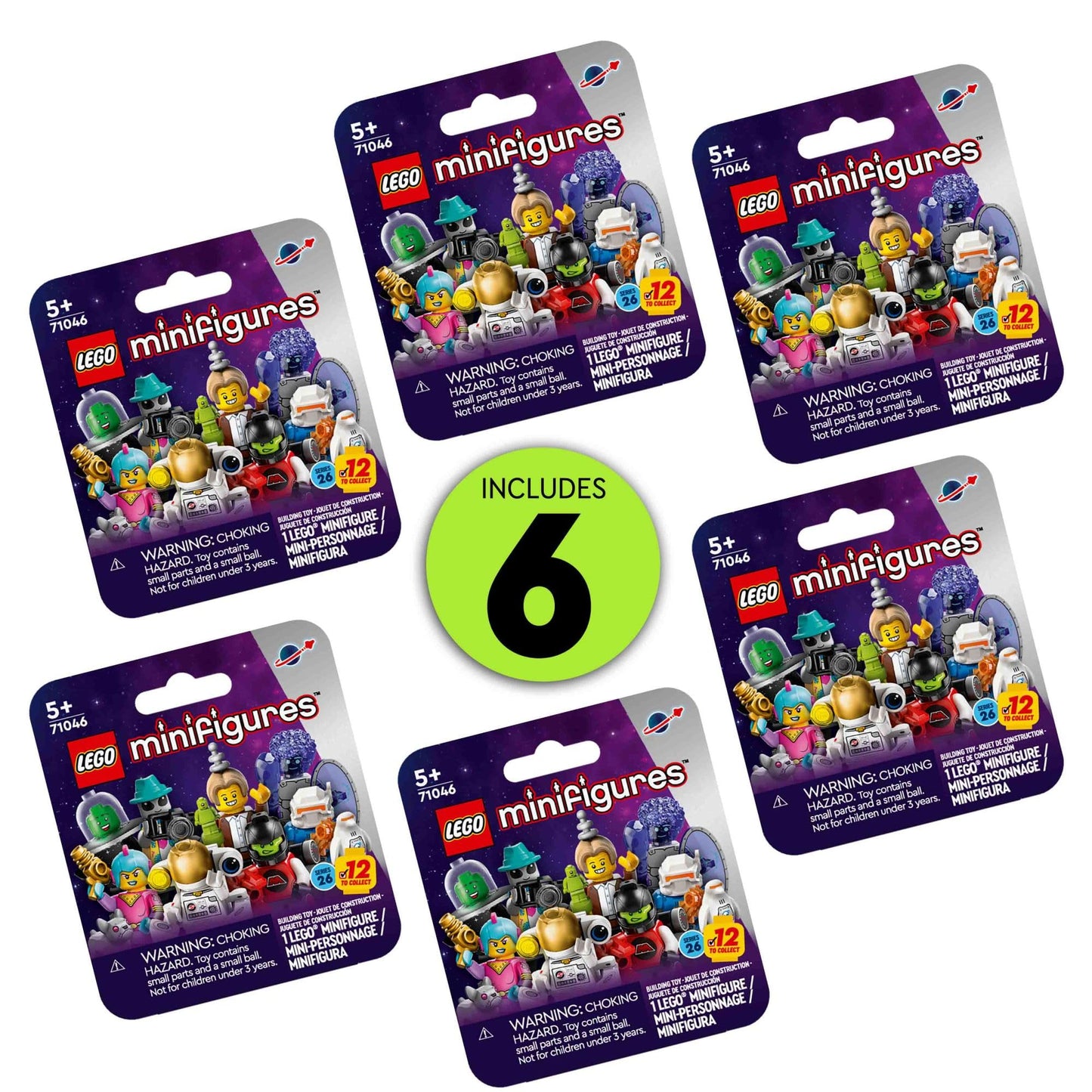 LEGO Minifigures Series 26 Space 6-Pack 66764, Collectible Sci-Fi Figures, Building Toy for Kids, Boys & Girls Ages 5+, Gift Idea