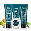 OPPEAL Travel Size Toiletries 3-Piece Set | 1oz Conditioning Shampoo, Body Wash, Facial Soap | Ambergris Scent | 150 Pcs Total | Ample Bulk for Guests