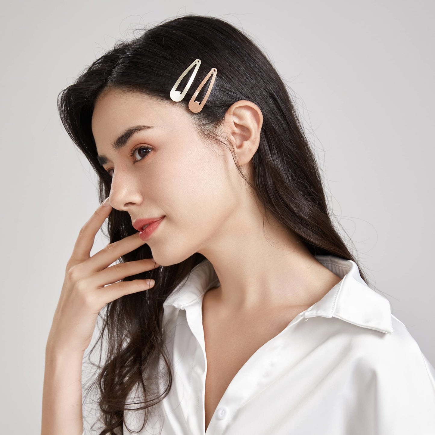 Dofash Snap Hair Clips Metal Grips 5CM/2 IN Barrettes for Thin Hair Basic Hair Accessories Hair Barrettes 12PCS (Blonde)