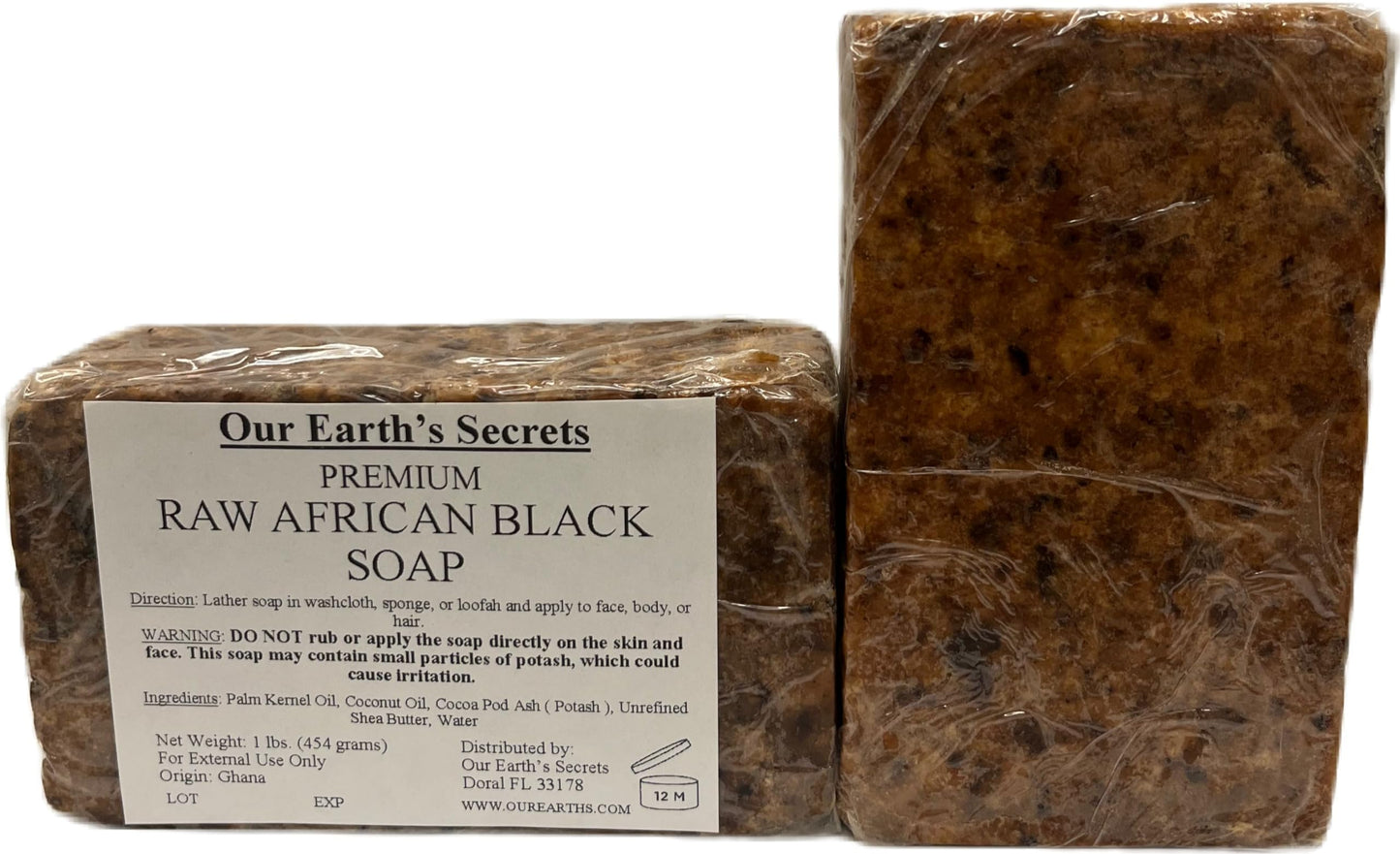 Our Earth's Secrets Raw African Black Soap, 1 lb. Beauty and Personal Care Our Earth's Secrets