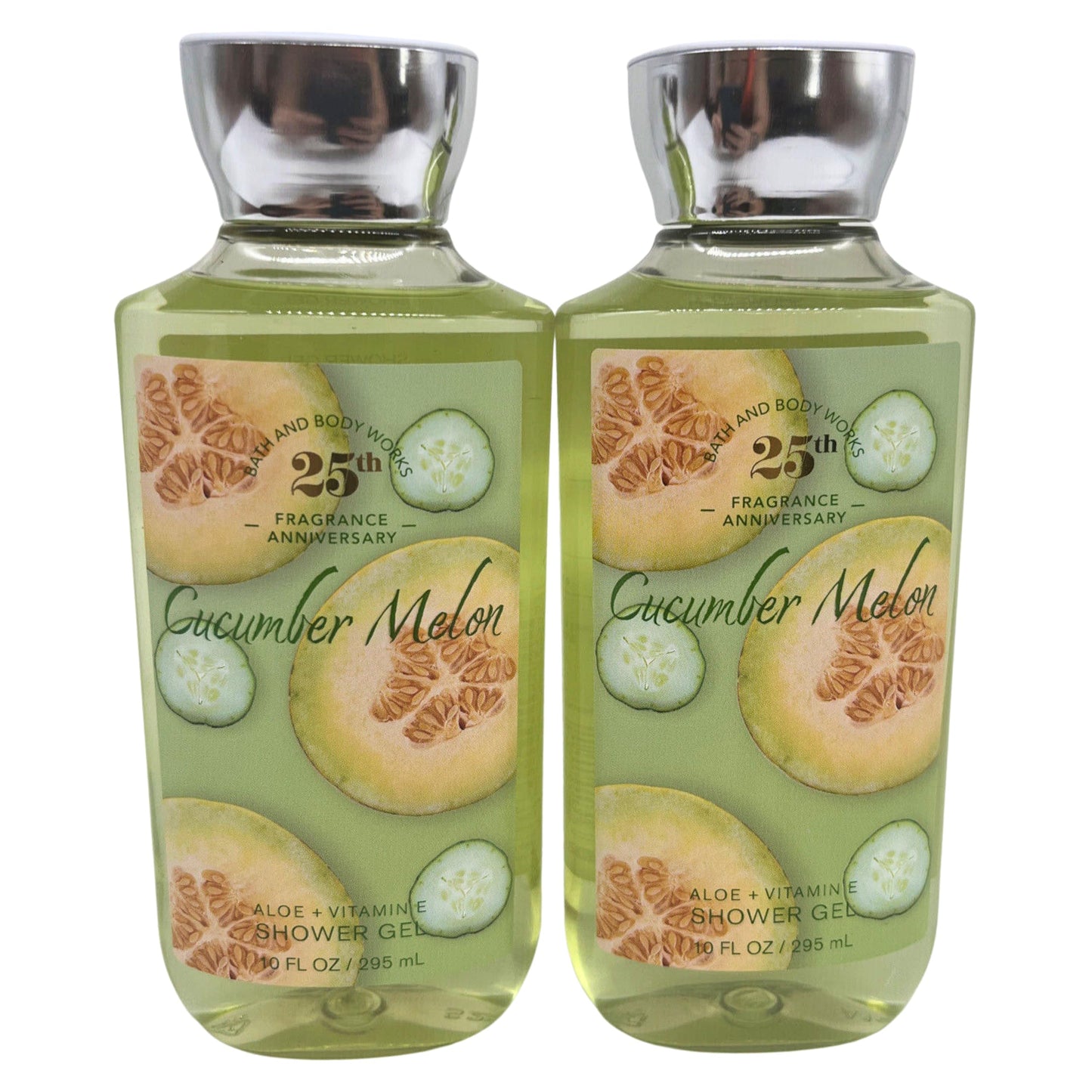 Bath & Body Works Shower Gel, Gift Set of 2, 10oz Each (Cucumber Melon)