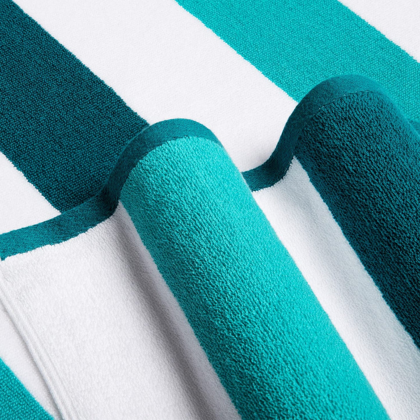 Bornbay Cotton Oversized Beach Towel - Extra Large 40"X70" Plush Thick Pool Towel, XL Fluffy Cyan Green Beach Towels Stripe Swimming Towel for Adults…
