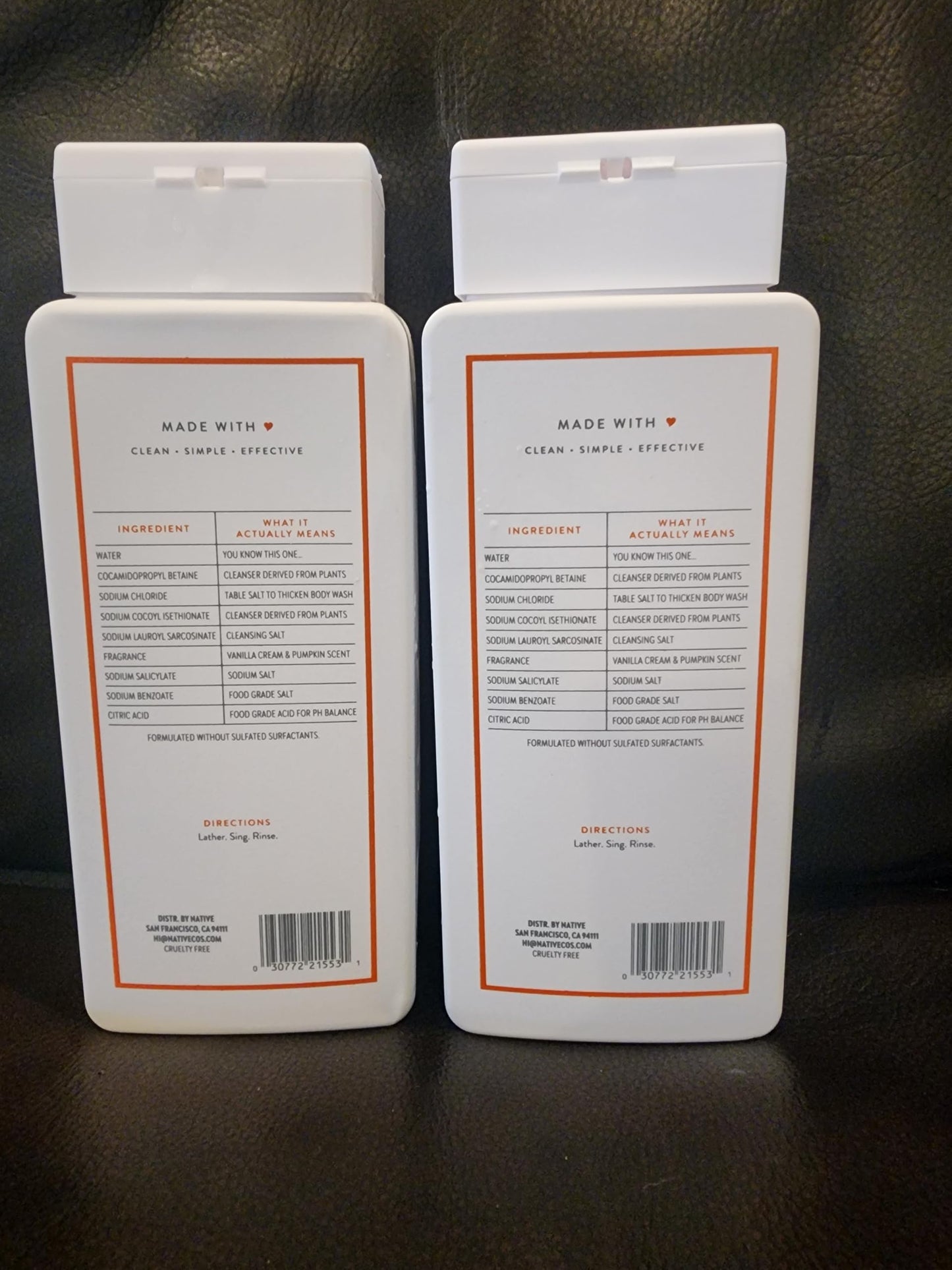 Native Limited Edition Vanilla Cream & Pumpkin Body Wash 18 oz - 2 PACK Beauty & Personal Care Native