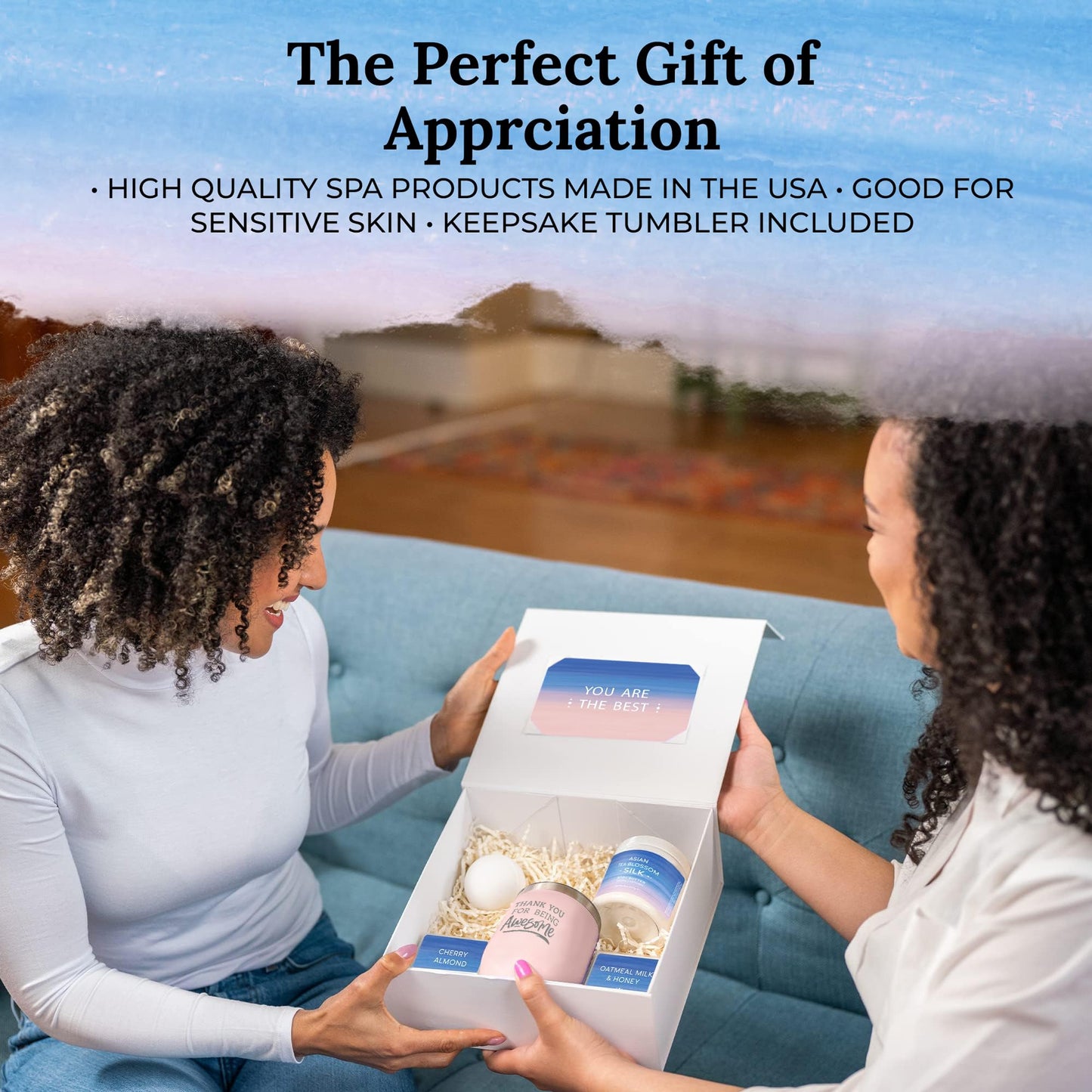 Sodilly Thank You Spa Gift Box – Relaxing Bath Set with Blush Tumbler | Appreciation Gifts for Women, Teacher, Nurse, Boss, Coworker & Friends