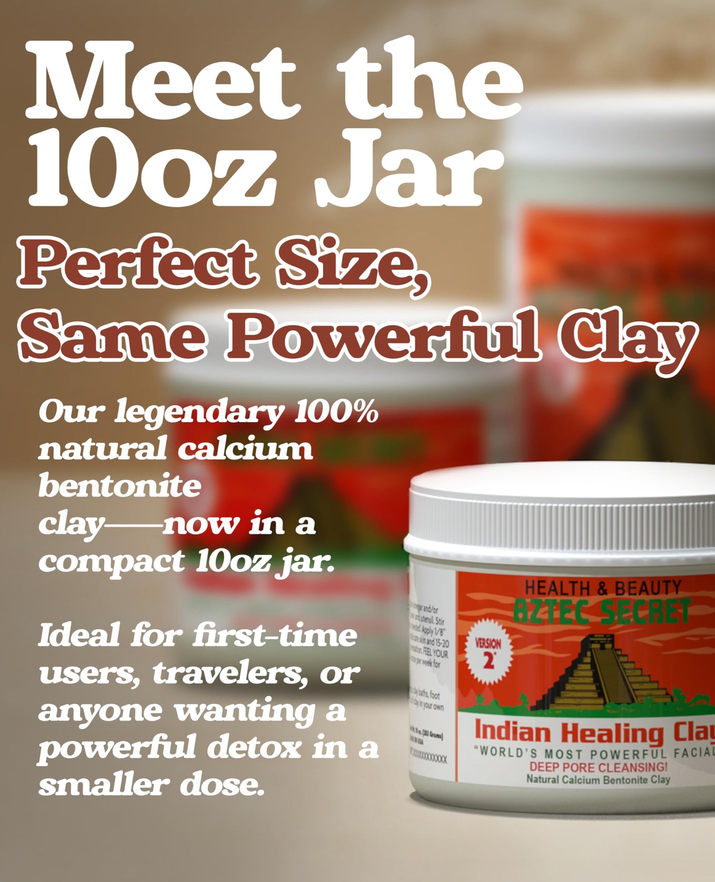 Aztec Secret - Indian Healing Clay 10oz Jar - Deep Pore Cleansing Facial & Body Mask - The Original 100% Natural Calcium Bentonite Clay Beauty and Personal Care Aztec Secret