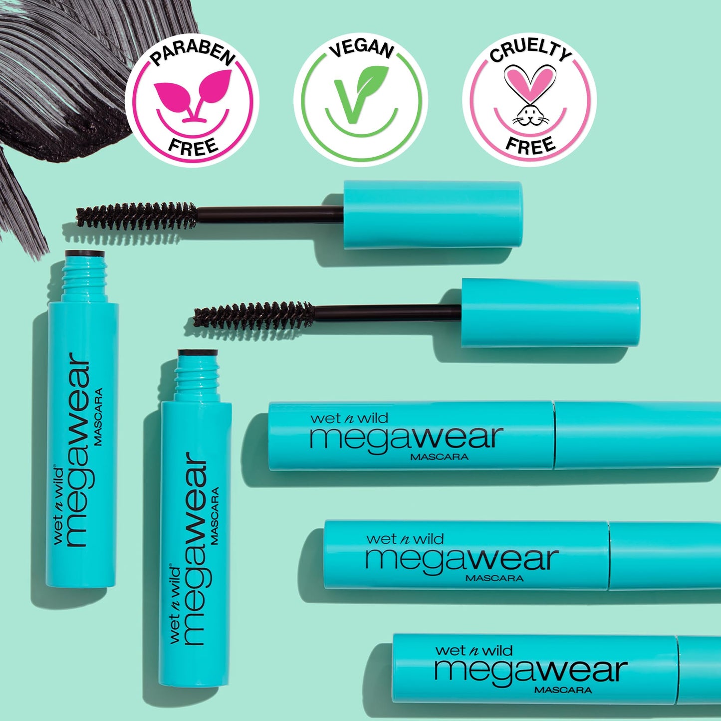 wet n wild Enhance and Define Megawear Mascara, Gentle Gel Volumizing Formula that Promotes Full & Healthy Lashes, Enriched with Soy Protein