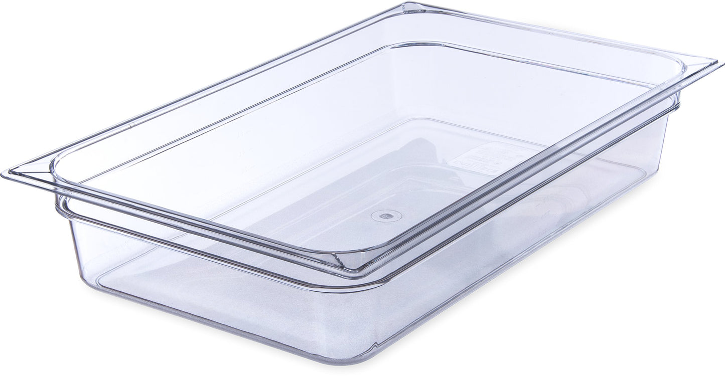 Carlisle FoodService Products Storplus Full-Size Plastic Food Pan for Catering, Buffets, and Restaurants, Polycarbonate, Full Size 4 Inches Deep…