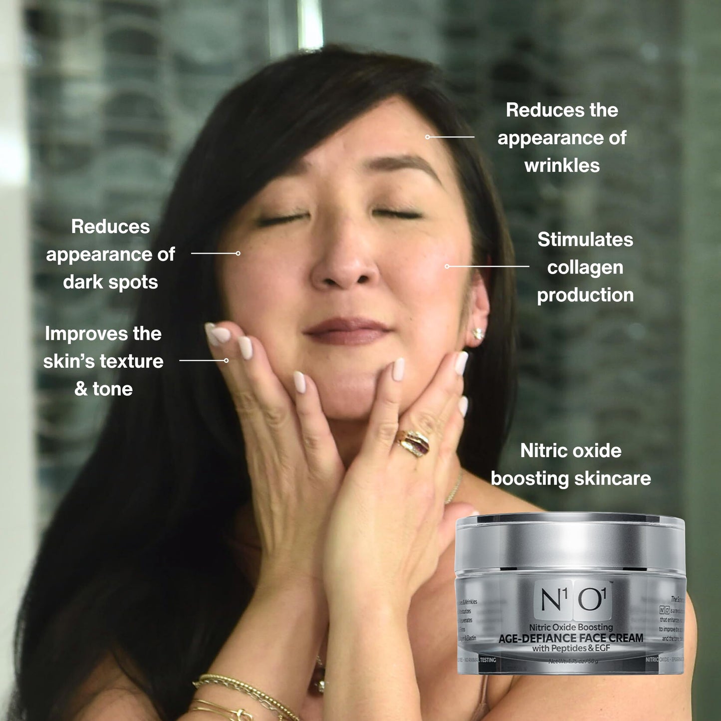 N1O1 Moisturizer Face Cream - Day & Night Face Moisturizer with Nitric Oxide, Peptide Complex, Epidermal Growth Factor - Tightening & Firming Skin