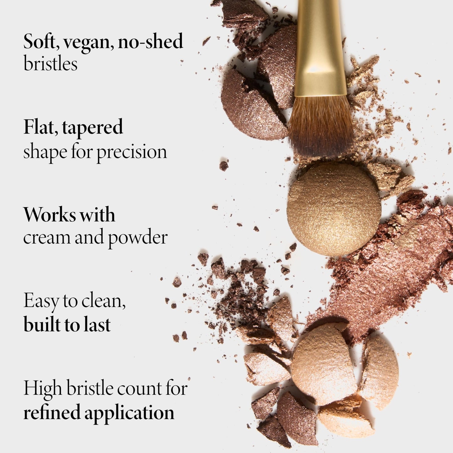 LAURA GELLER All-Over Eye Shadow Brush - Tapered Eyeshadow Brush with High Bristle Count - Ultra-Soft Eyeshadow Blending Brush for Precision