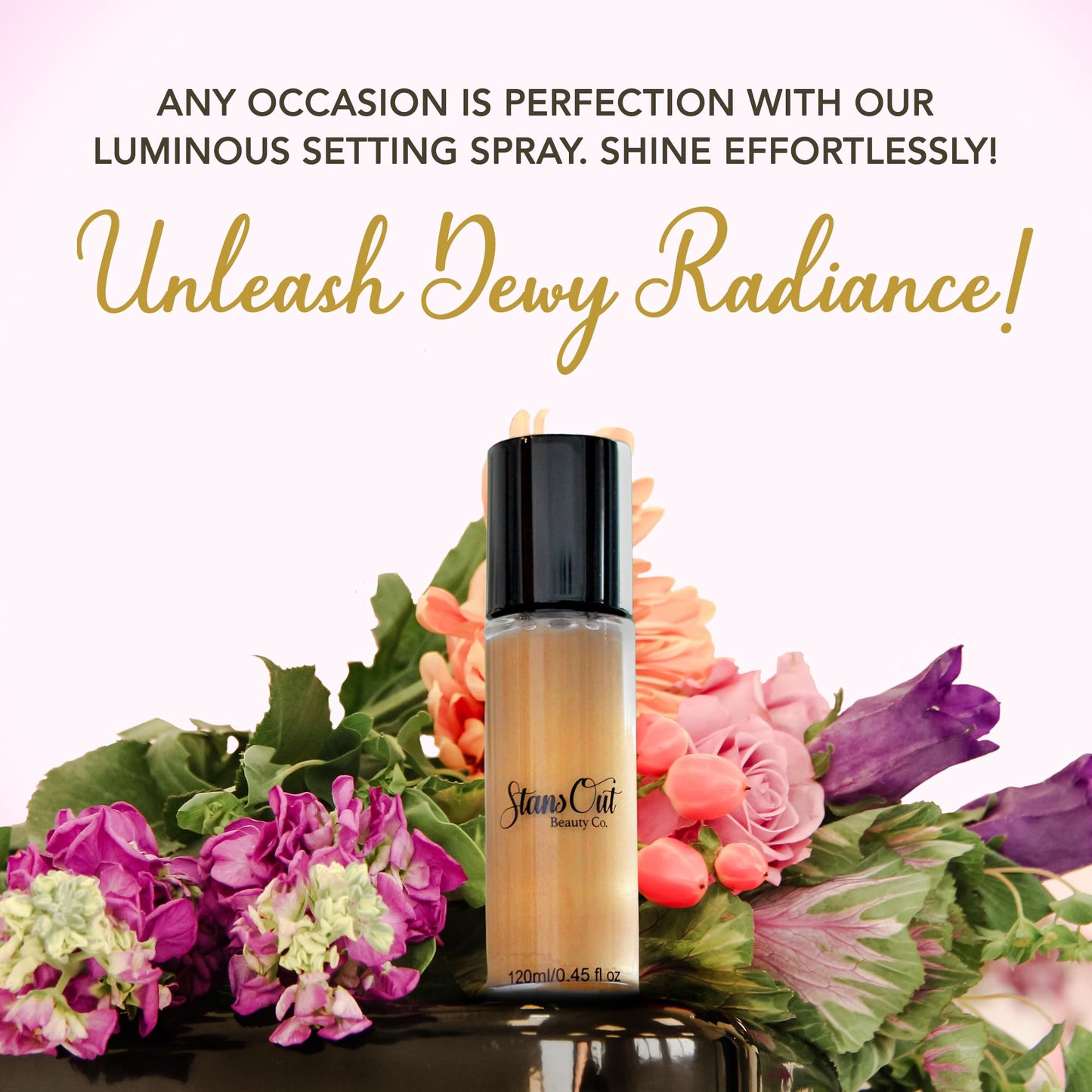 StansOut Beauty Co Bridal Glow Setting Spray | Dewy Illuminating Face Mist Fixing Spray for Makeup Finish | Long-Lasting Makeup Setting Spray for Face
