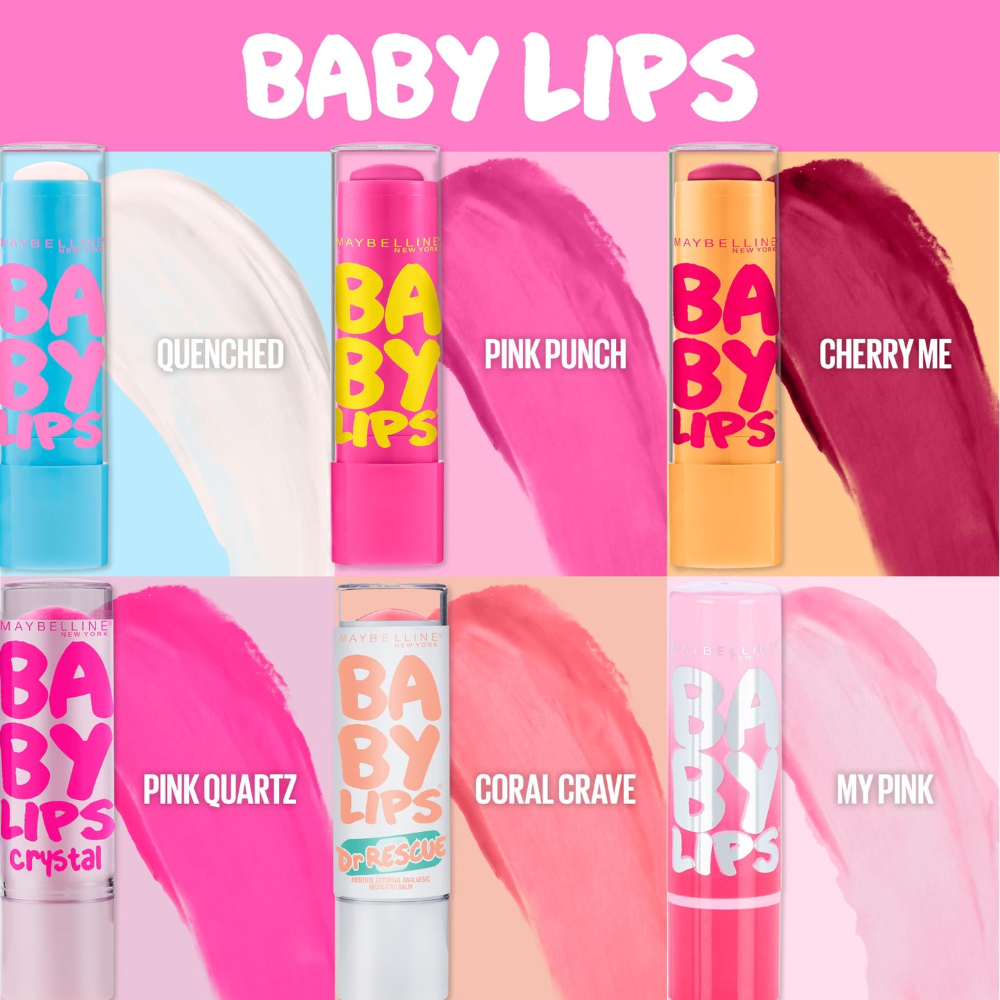 Maybelline Baby Lips Moisturizing Lip Balm 25 Pink Punch 0.15 oz (Pack of 2)