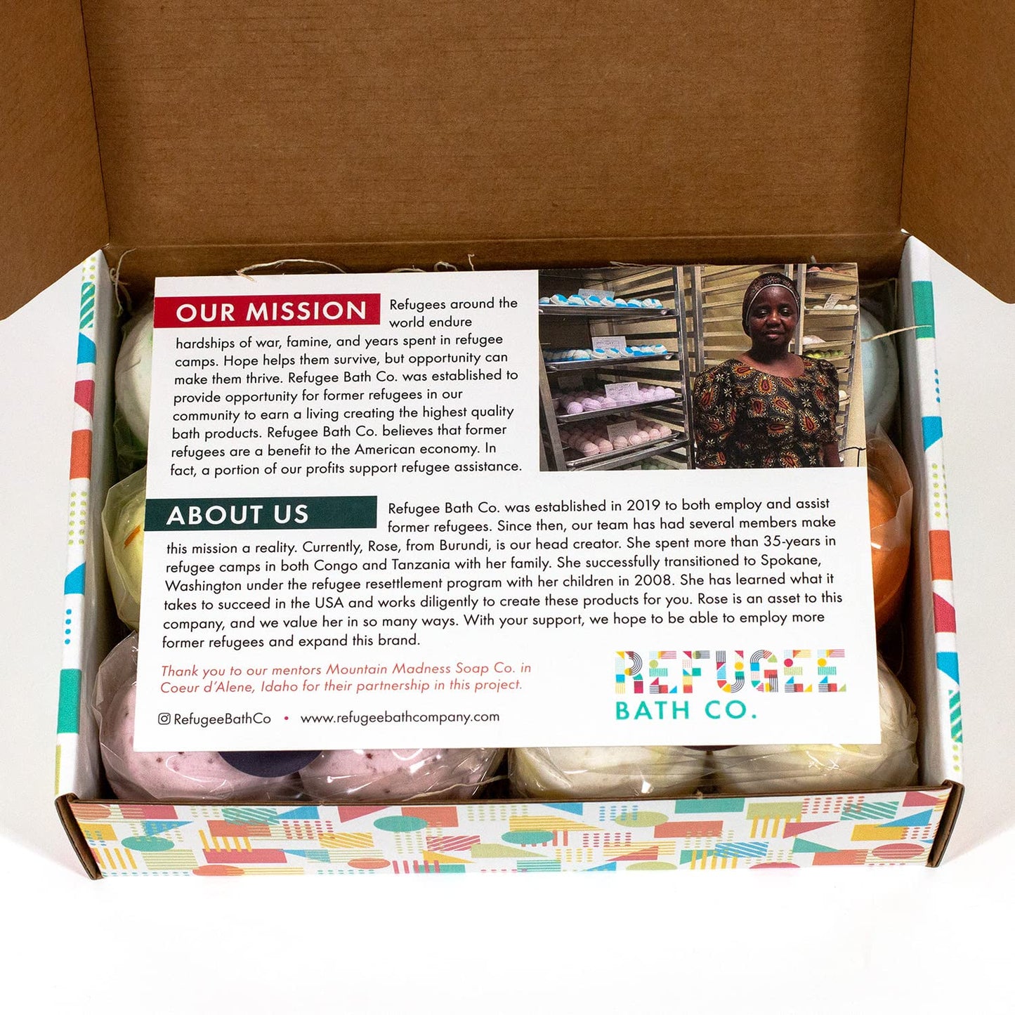 Refugee Bath Co. Variety Pack Bath Bombs, Winter Warmer Set, 2.5 oz, Support Refugee Employment in The USA