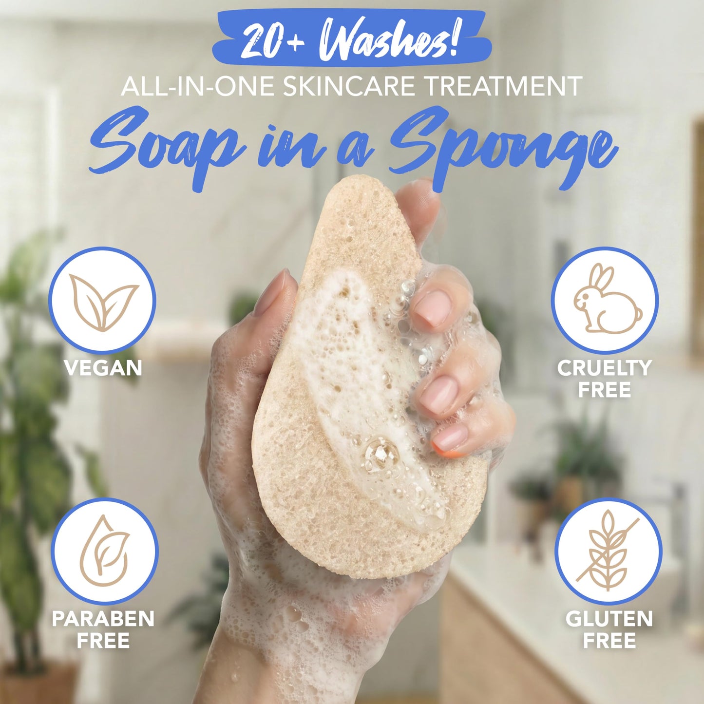Spongeables Anti Cellulite Body Wash in a 20+ Wash Sponge, Vanilla Bean, 1 Count