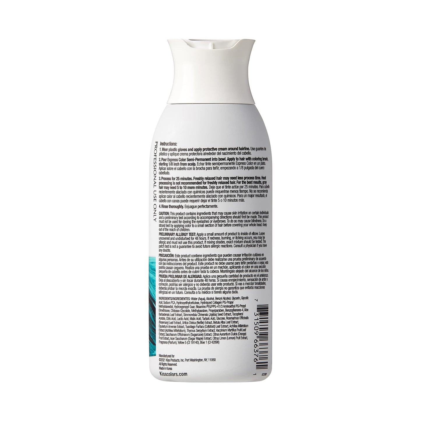 Kiss Express Semi-Permanent Hair Color 100mL (3.5 US fl.oz) (1 Count, Emerald)