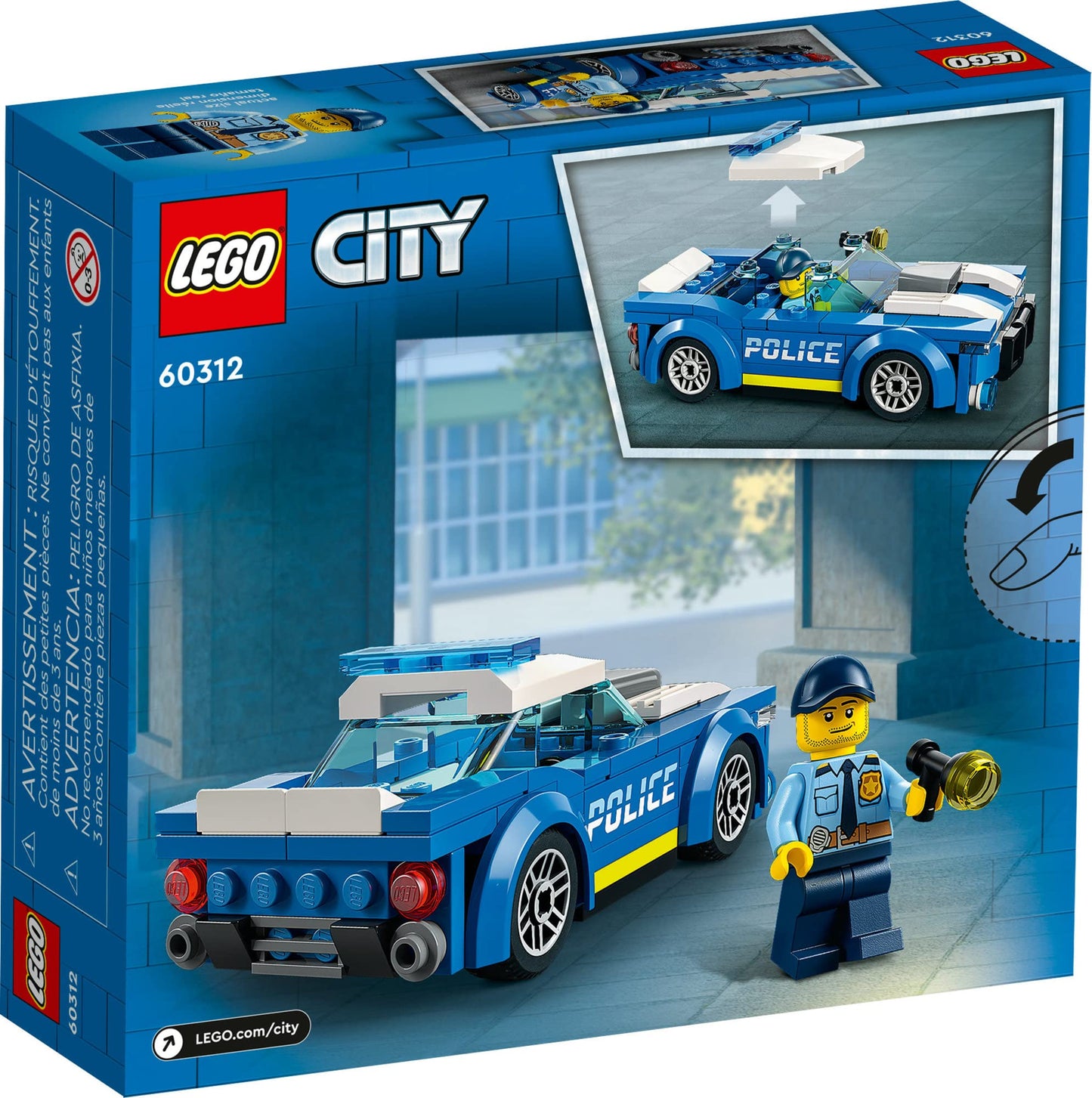 LEGO City Police Car Toy 60312, Building Set with Officer Minifigure, Adventures Car Chase Playset, Fun Gift for Kids Ages 5+