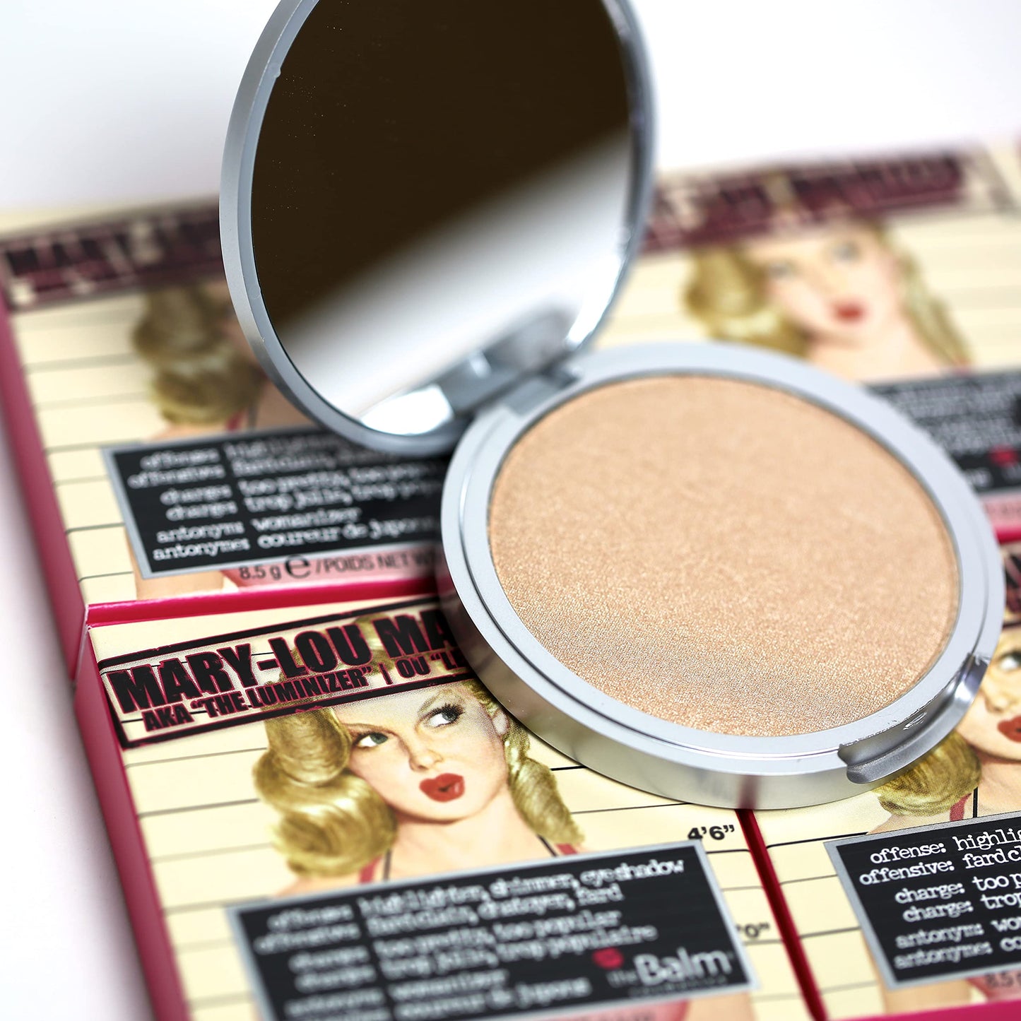 theBalm Mary-Lou Manizer Honey-Hued Luminizer, Highlighter, Shadow & Shimmer, Subtle Glow, 0.1 Ounce (Pack of 1) - Travel Size