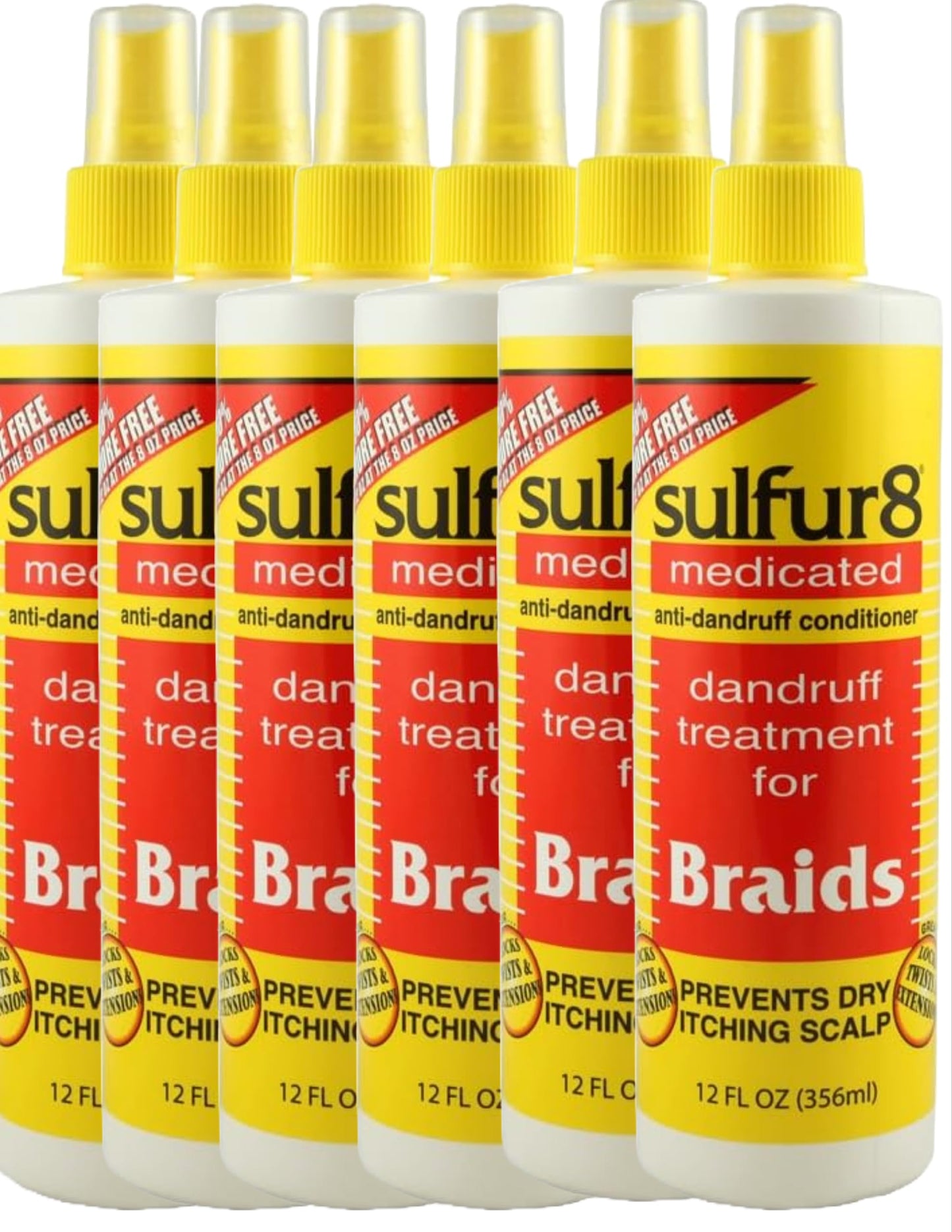 Sulfur8 Dandruff Treatment For Braids 12 Ounce Spray (Pack of 6)