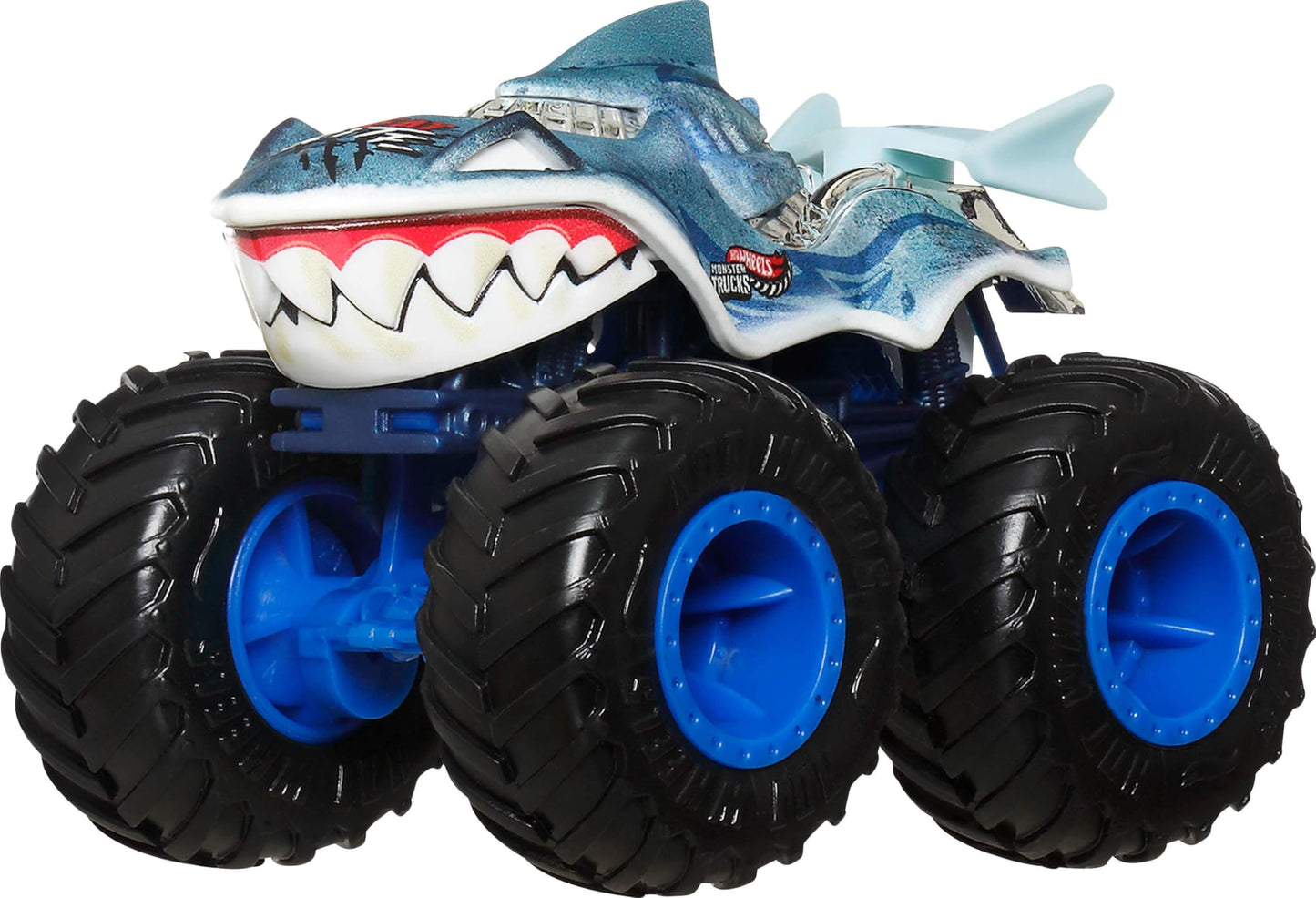 Hot Wheels Toy Cars & Monster Trucks, Sharks vs. Dinos Multipack with 2 Big Rigs, 2 1:64 Scale Monster Trucks & 2 1:64 Scale Hot Wheels Vehicles