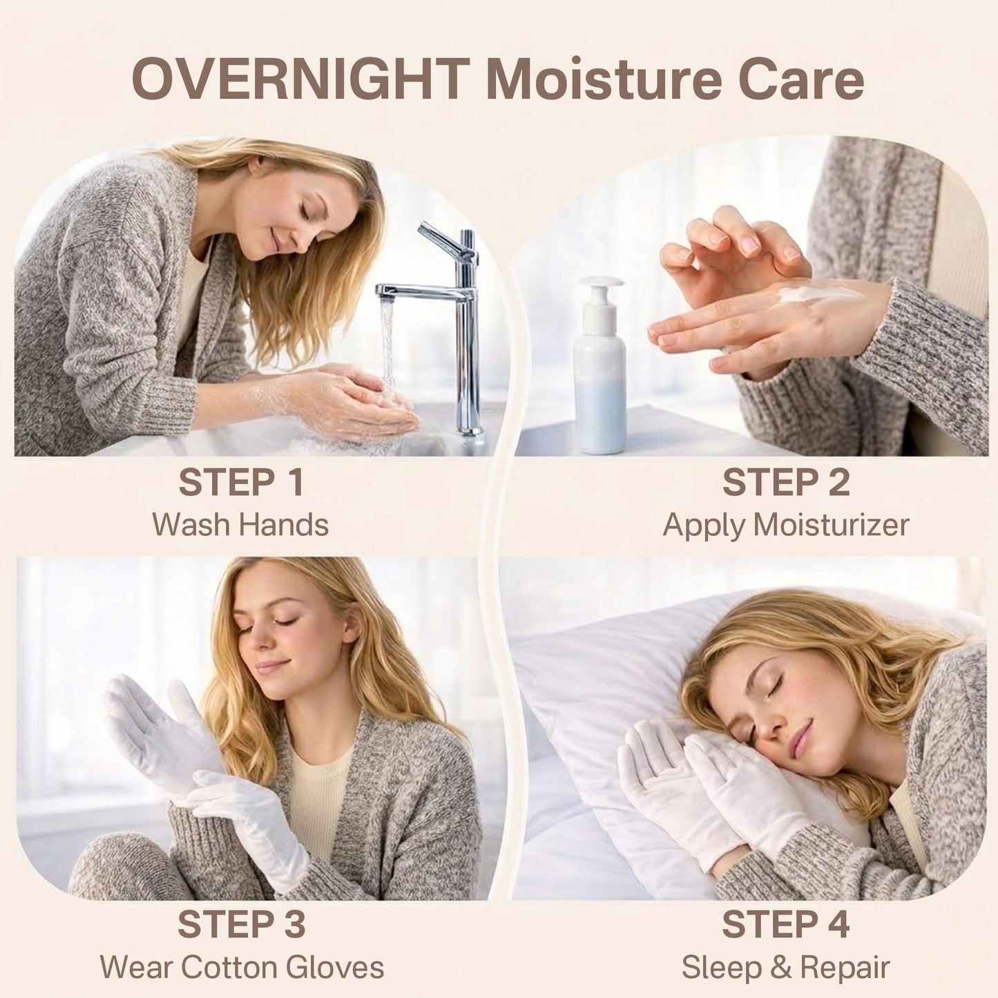 Cotton Gloves for Dry Hands Sleeping - 12 Pairs 100% Cotton Moisturizing Gloves Overnight, Breathable Reusable Spa Care White Gloves Costume for Hand Beauty and Personal Care Originbuty