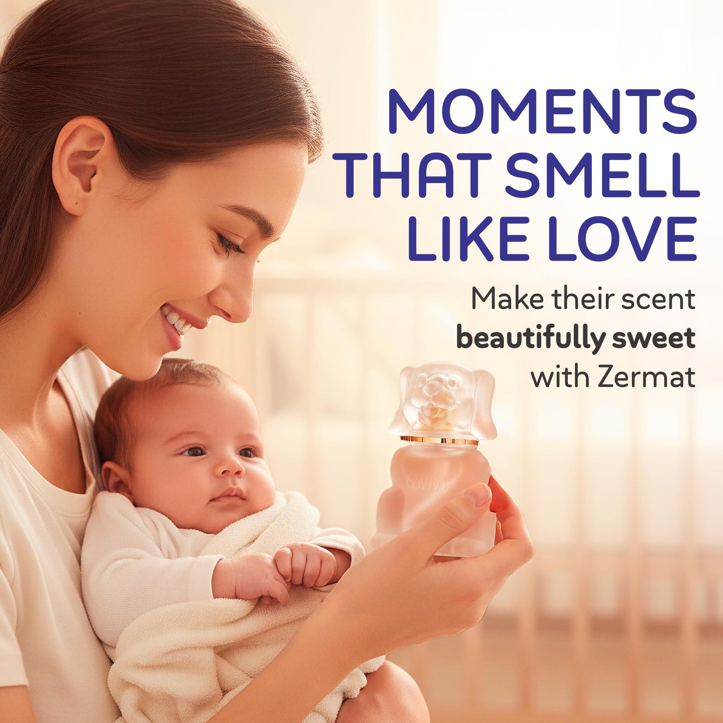 Zermat Boby | Baby Cologne Unisex Perfume |Paraben-Free, Hypoallergenic & Gentle Formula | Long-Lasting Powdery, Clean, Floral Perfume Violet & White