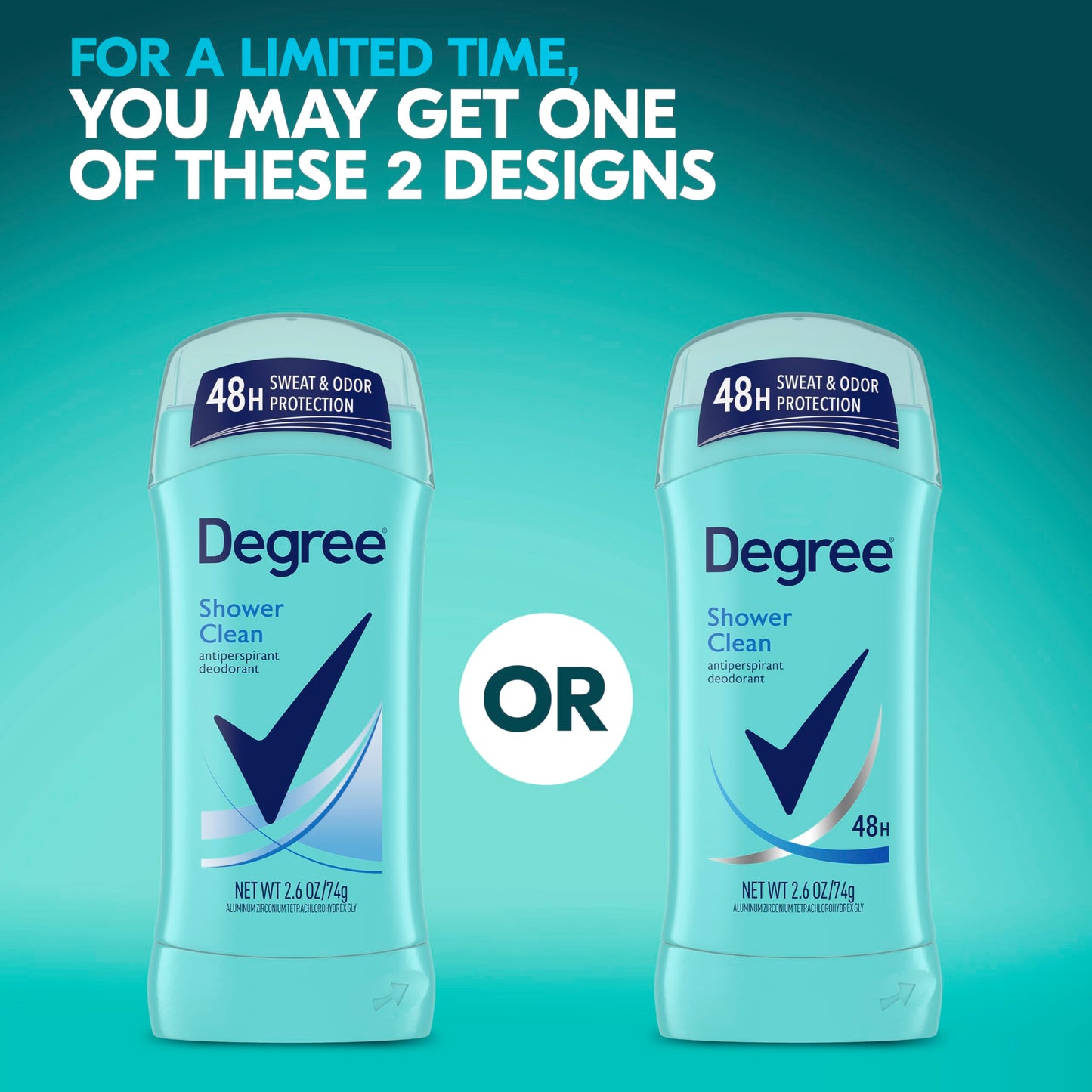 Degree Original Antiperspirant Deodorant Shower Clean 48-Hour Sweat & Odor Protection Antiperspirant for Women 2.6 oz Beauty and Personal Care Degree