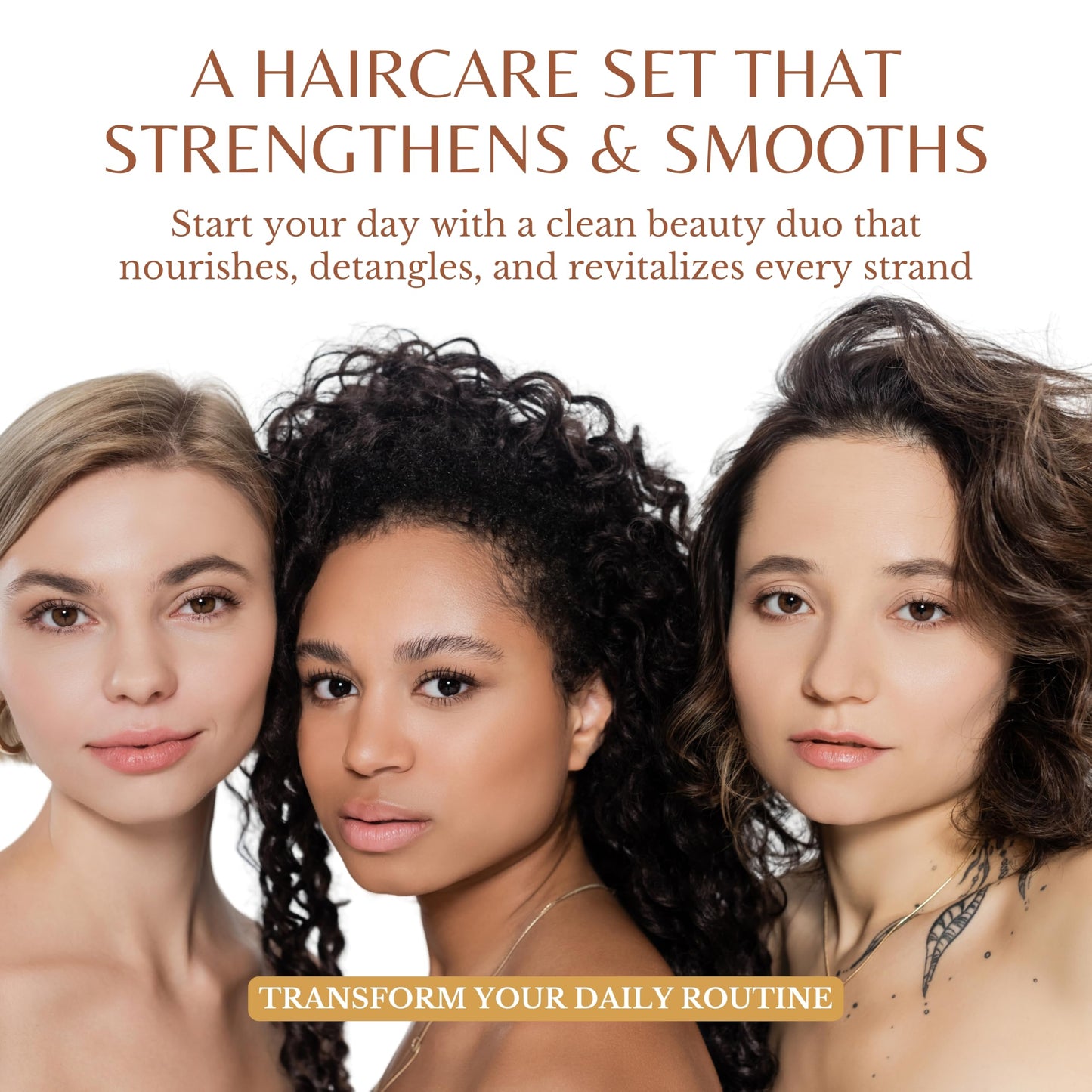 Edenika Botanicals Ginger Shampoo and Conditioner Set, Fortifying Formula with Certified and Organic Ingredients Naturally Nourish, Smooth