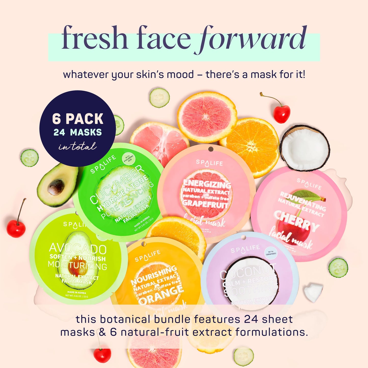 SpaLife Beauty Winter Skin Christmas Face Mask Bundle | Korean Facial Masks | Hydrating, Moisturizing and Firming Sheet Mask Set | Christmas Gifts