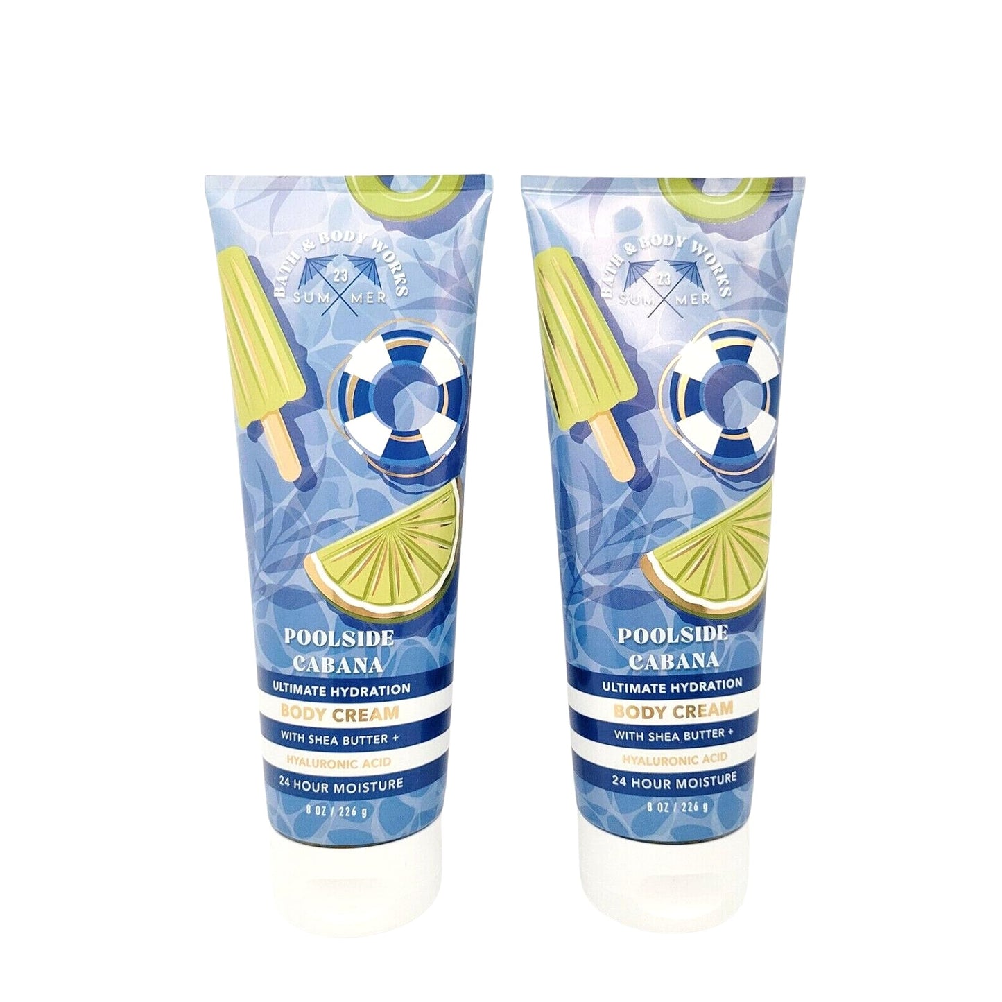 Bath & Body Works Ultimate Hydration Body Cream (Poolside Cabana), 8 Ounce (Pack of 2)