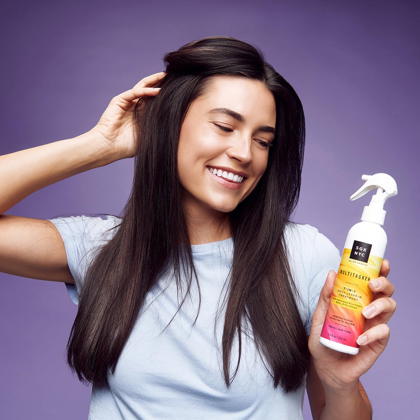 SGX NYC The Multitasker 7-in-1 Daily Leave-In Treatment - Heat Protection Spray for Hair - Leave In Conditioner Spray with Biotin - 2 pc