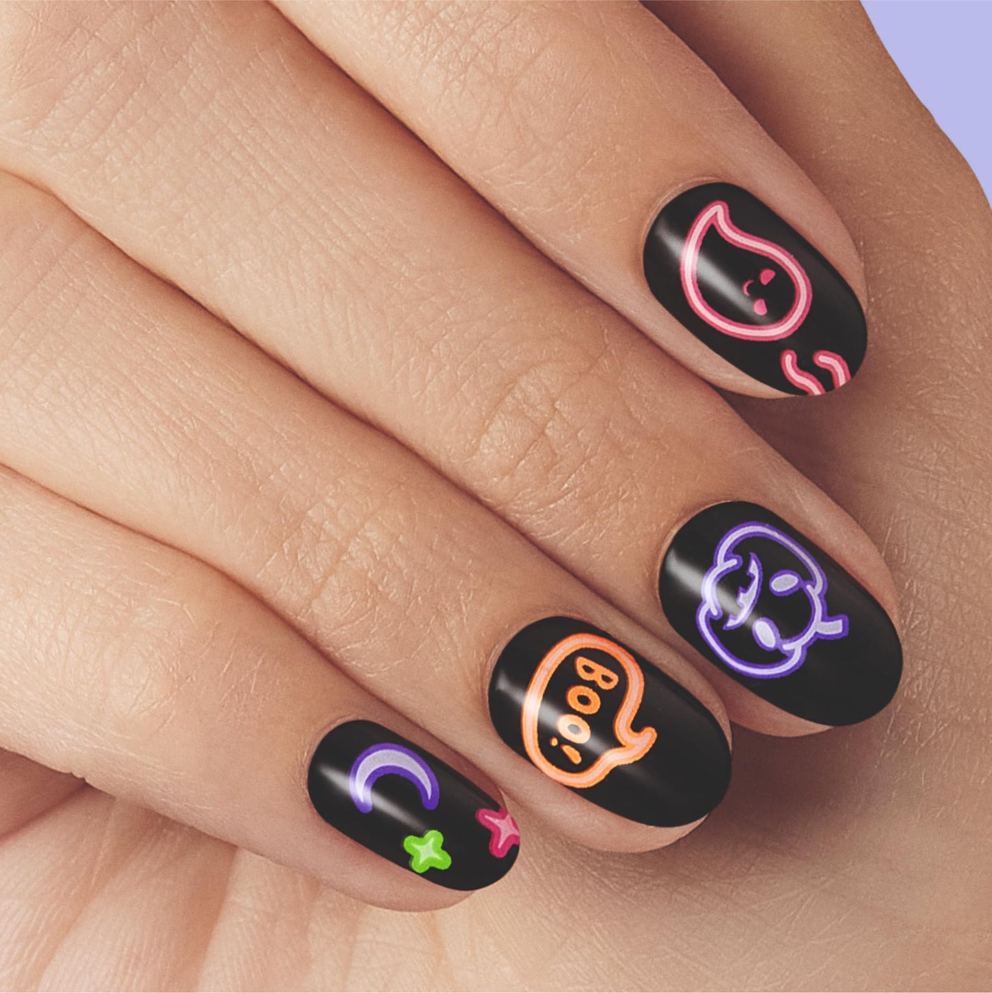 Dashing Diva Gloss Nail Strips - Deja Boo - UV Free, Chip Resistant, Long Lasting Gel Nail Stickers - 3-Piece Glow-In-The-Dark Manicure Set - Contains Beauty & Personal Care Dashing Diva