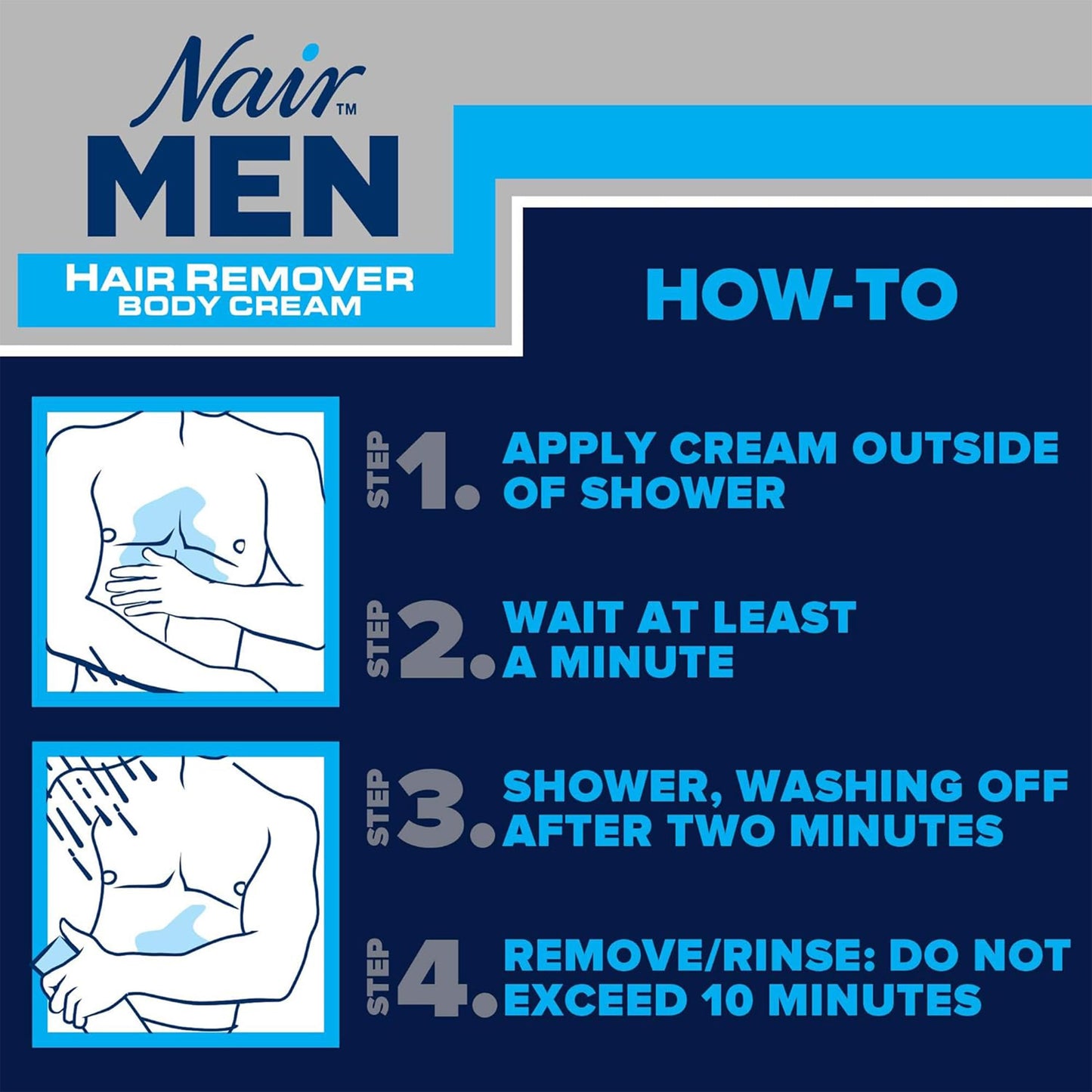 Nair Men Hair Removal Body Cream, 12 Ounce (Pack of 2)