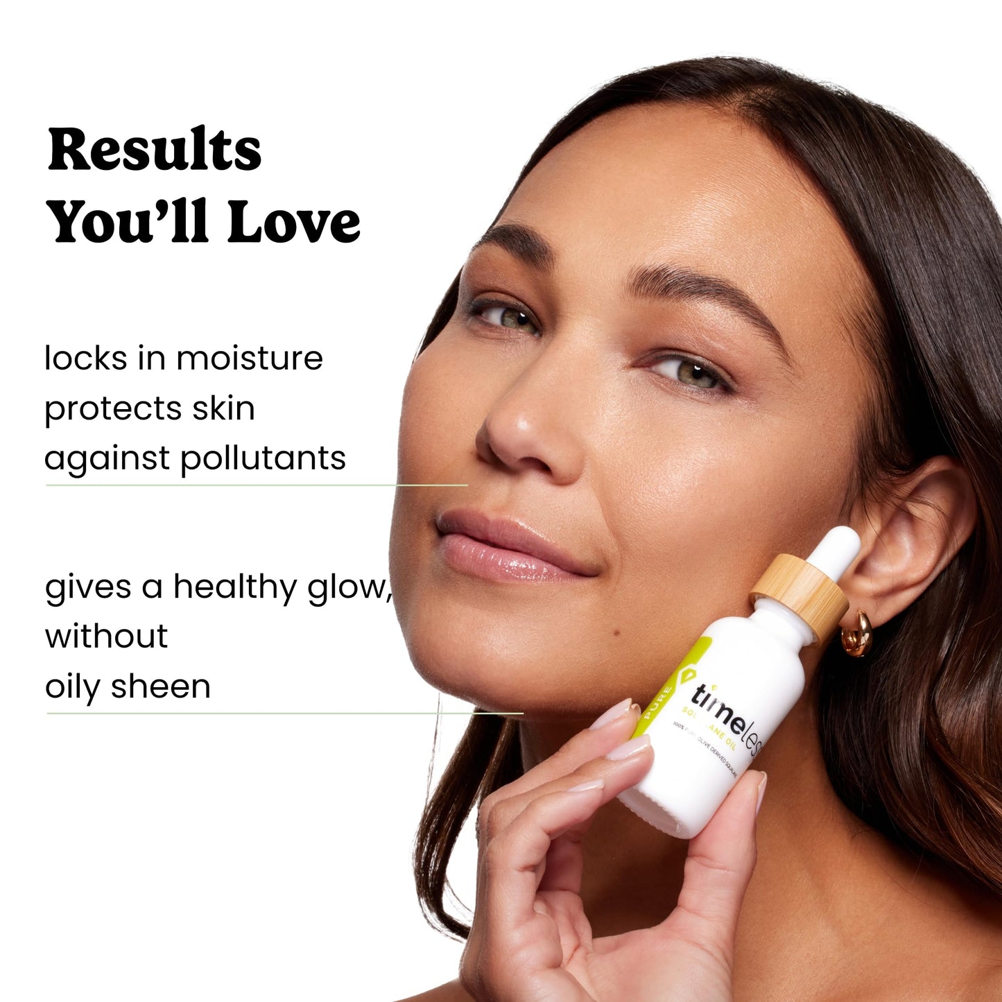 Timeless Skin Care Squalane Oil 100% Pure - Plant-Based Face Oil - Fragrance-Free - For Dry Skin - Moisturizing - 2 oz