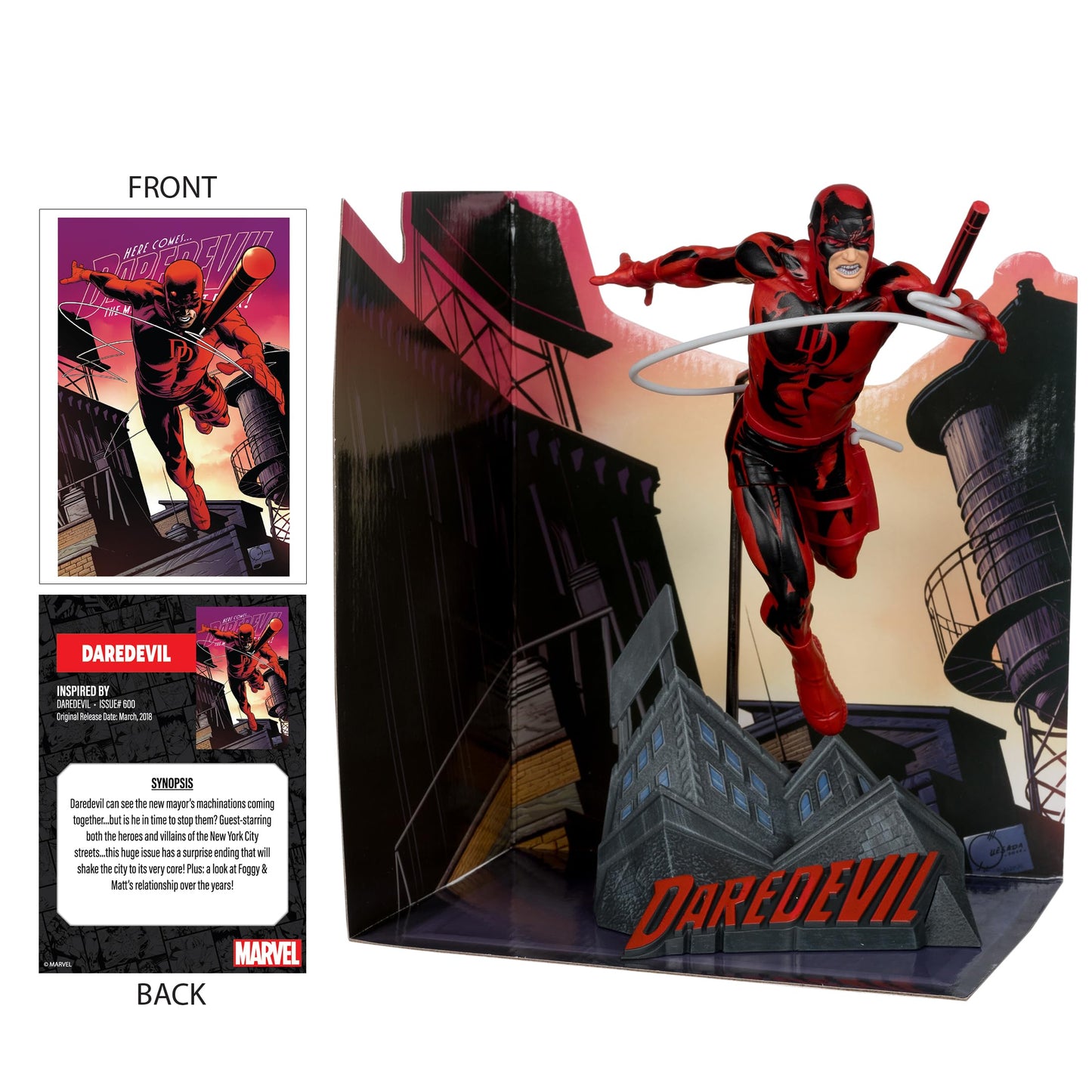 McFarlane Toys - Marvel Daredevil 1:10th Scale Collectible with Scene (Daredevil #600)