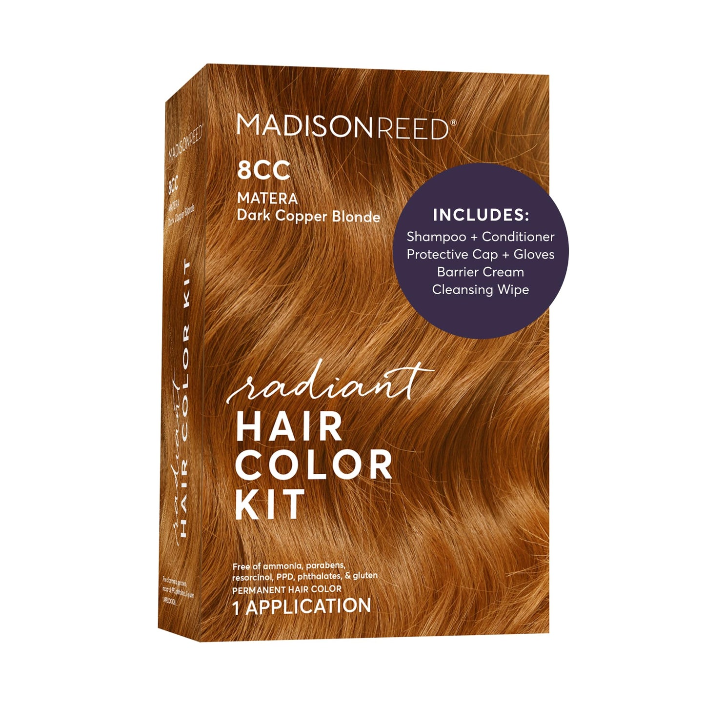 Madison Reed Radiant Hair Color Kit - 8CC Dark Vivid Copper Blonde (Matera Marigold), Vivid Permanent Hair Dye for Bold Color & Maximum Shine |