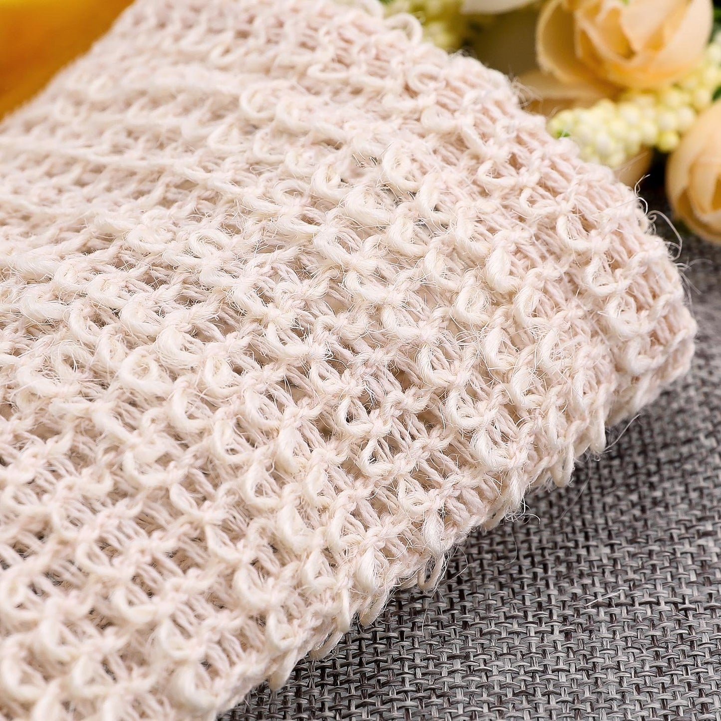 BBTO 5 Pieces Soap Saver Bag Cotton Linen Exfoliating Soap Pouch for Foaming and Drying, Shower, Scrubber(9 x 14 cm,Beige)