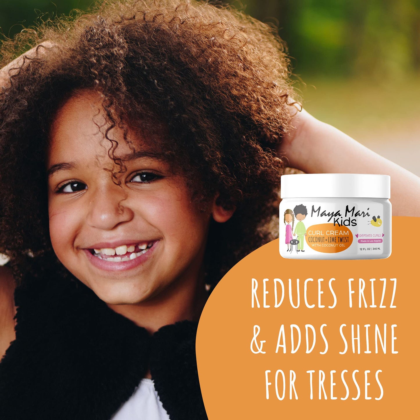 Maya Mari Kids 2 in 1 Shampoo and Conditioner and Curl Cream Set for Curly Hair Products, Tear Free, Sulfate Free, Cruelty Free Haircare for Boys
