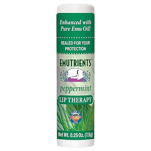 Montana Emu Ranch Natural Lip Balm 0.25 Ounce - Peppermint - Long Lasting Lip Therapy with Emu Oil