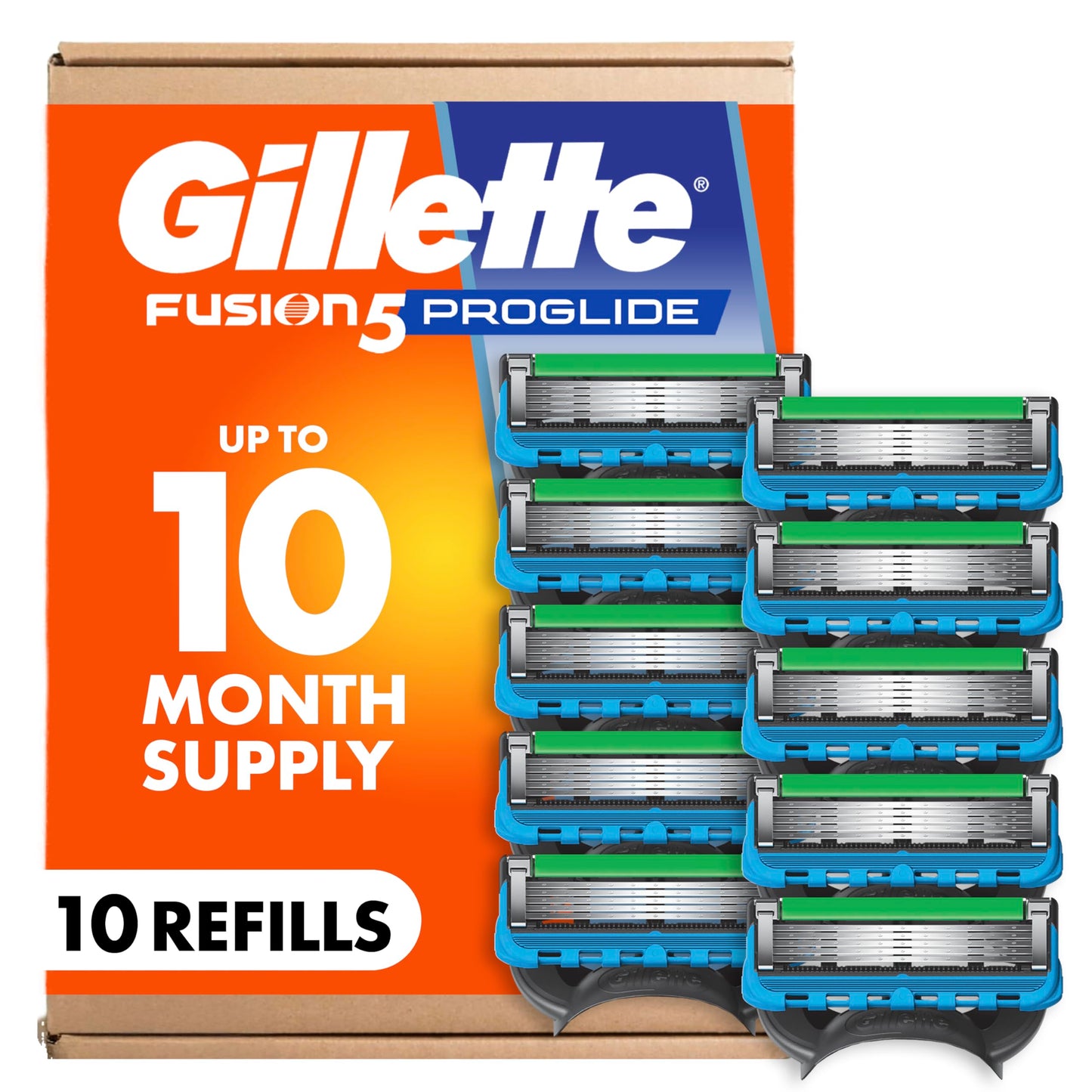 Gillette Fusion5 ProGlide Men's 5-Blade Razor Blade Refills with Precision Trimmer, 10 Count Beauty and Personal Care Gillette